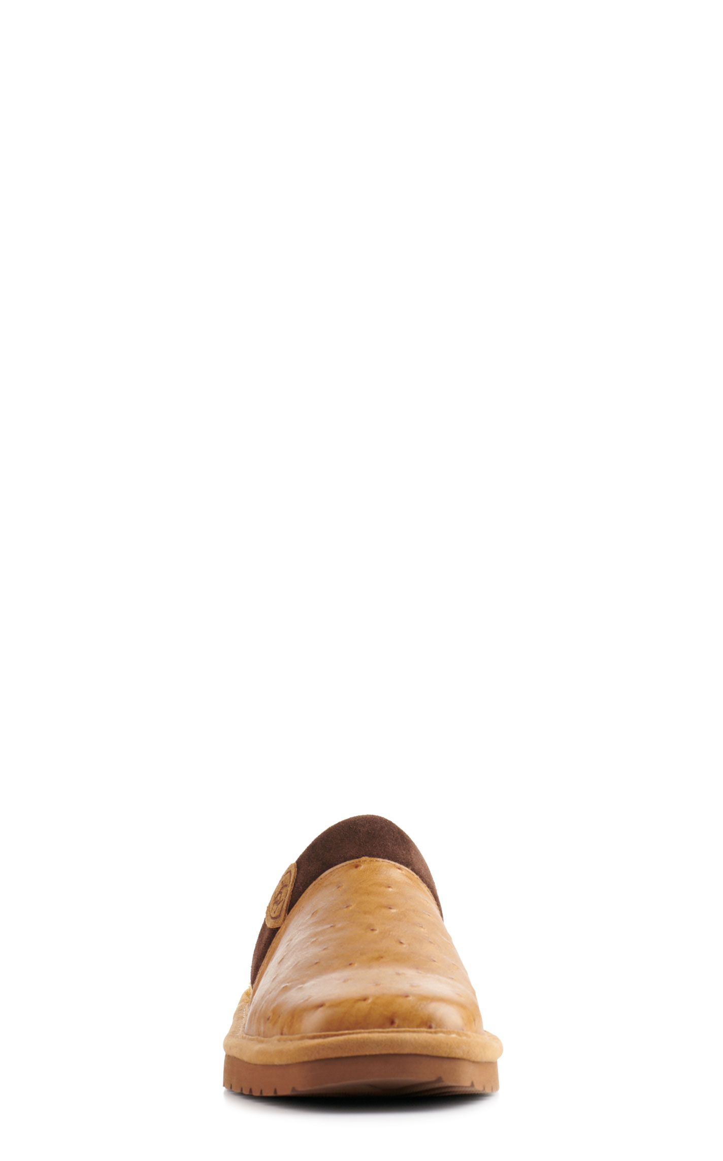 Ariat Men's Silversmith Tan Ostrich Print Slippers - Image 1