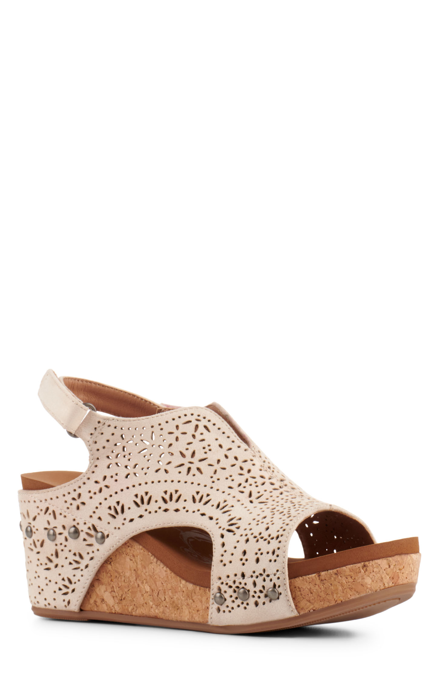 Very G Women's Free Fly Cream Floral Laser Cut Wedge Sandal - Image 1