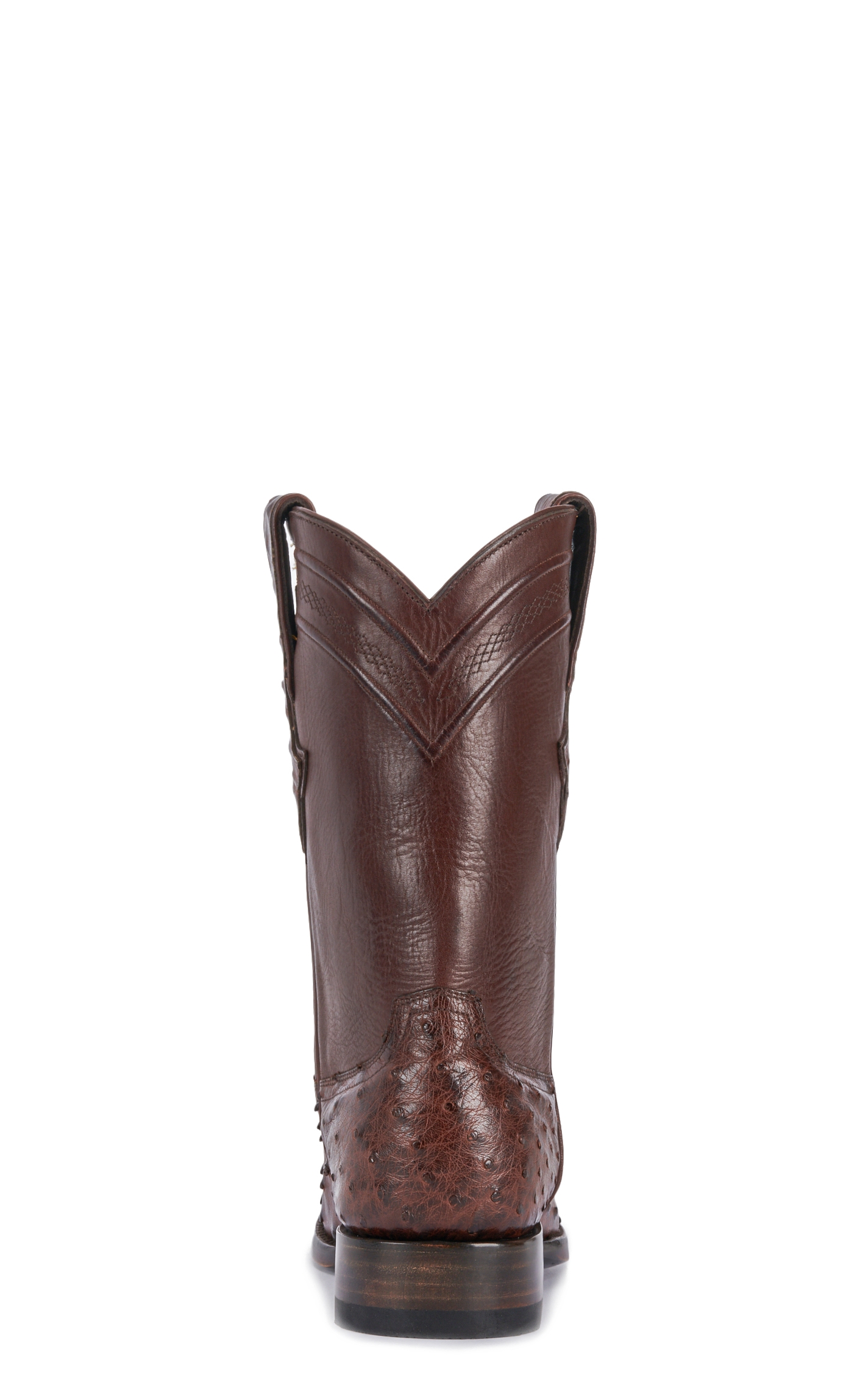JRC & Sons Men's Miguel Full Quill Ostrich Round Toe Exotic Roper Boot in Tobacco - Image 1