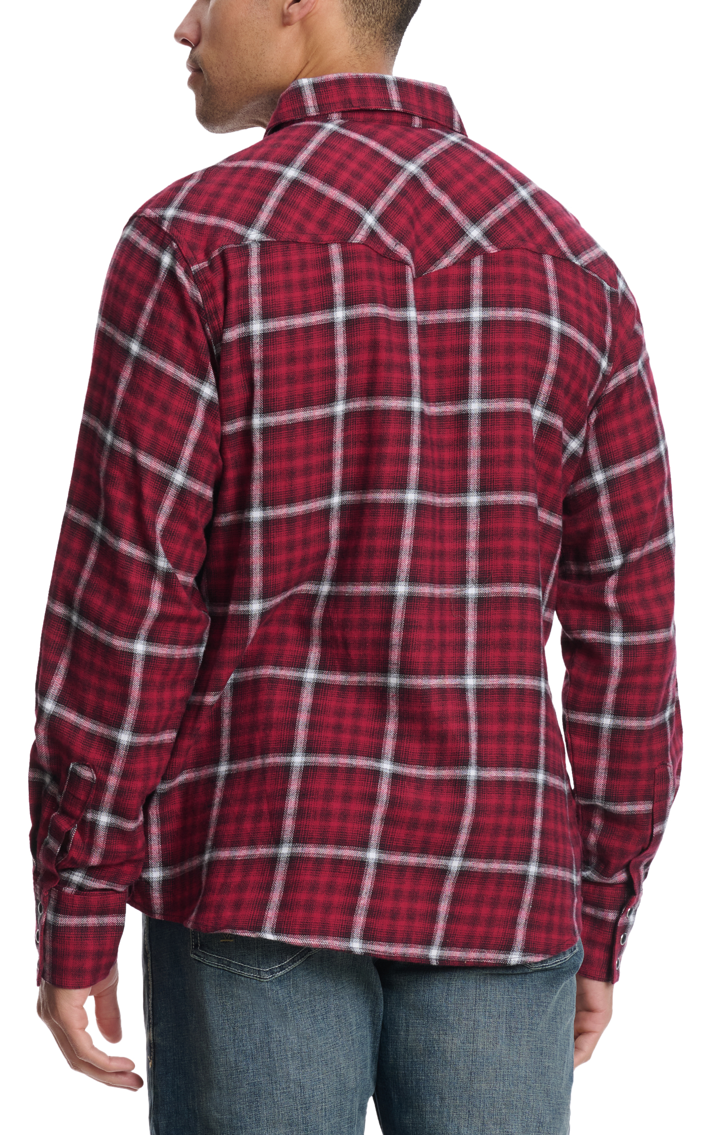 Wrangler Retro Men's Red & Black Plaid Flannel Western Shirt - Image 1