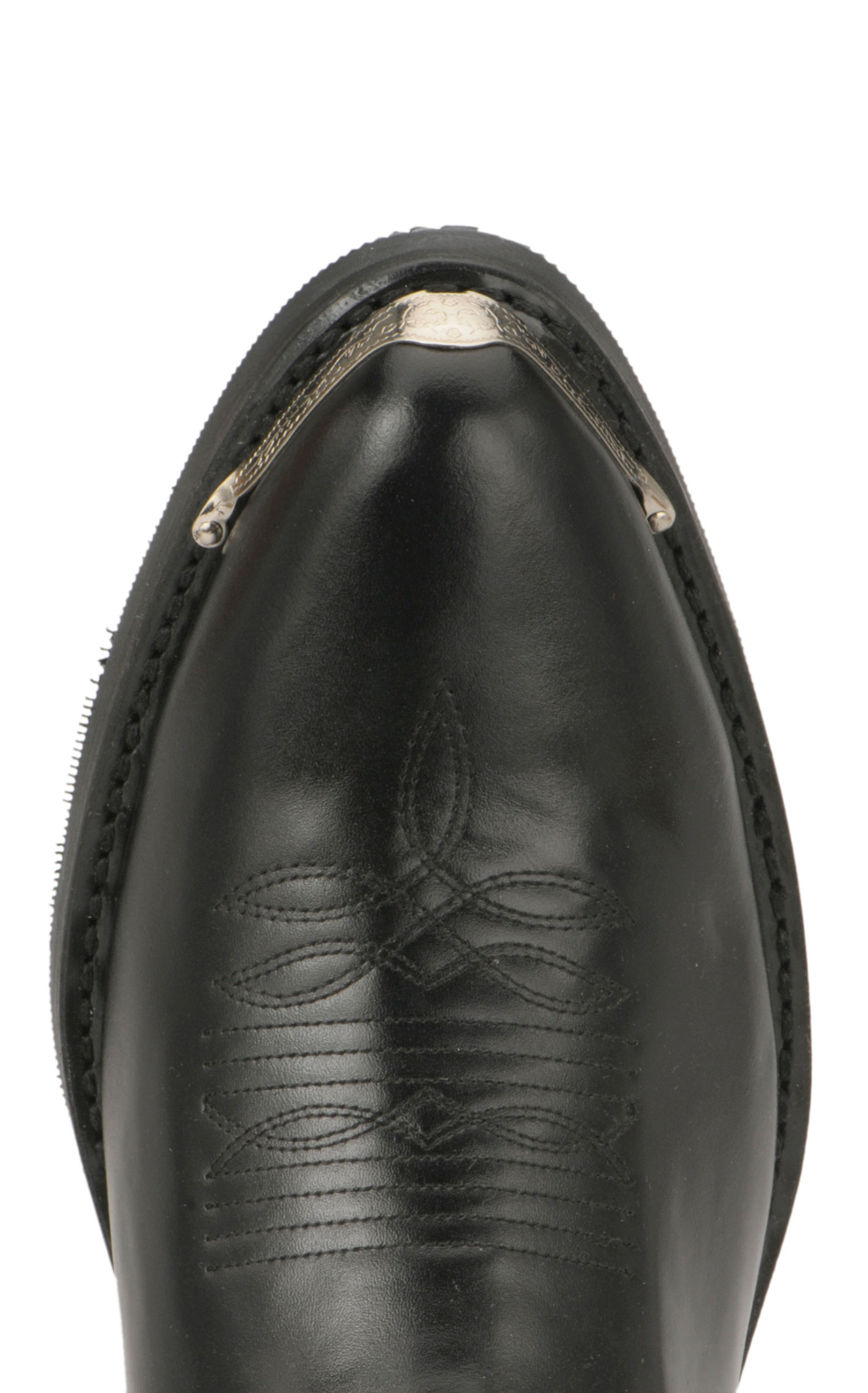 Laredo Men's Black with Silver Toe & Heel Rand Classic Cowboy Boots - Image 1