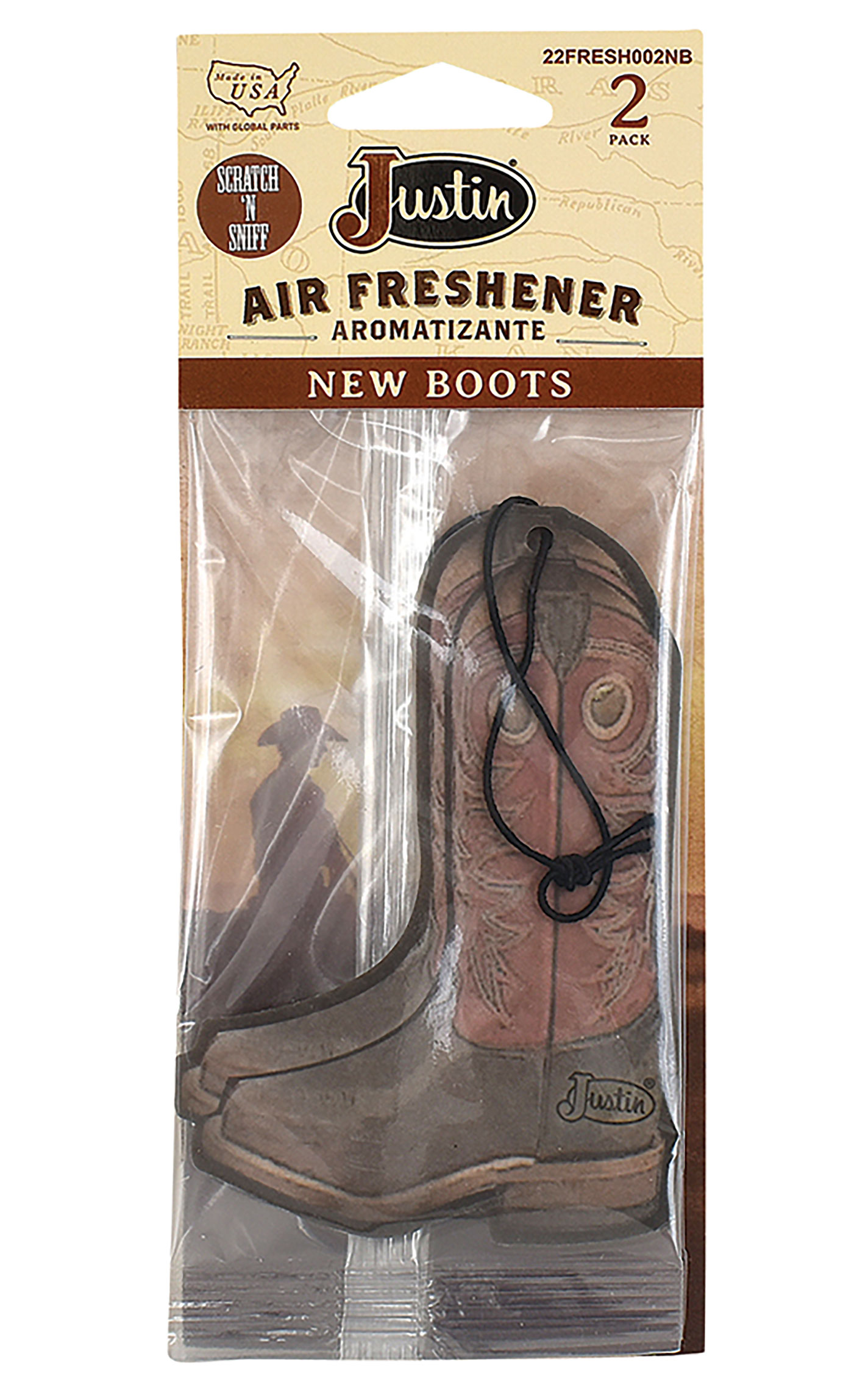 Justin Pecan Boots Air Freshener (New Boots Leather Smell) - Image 1
