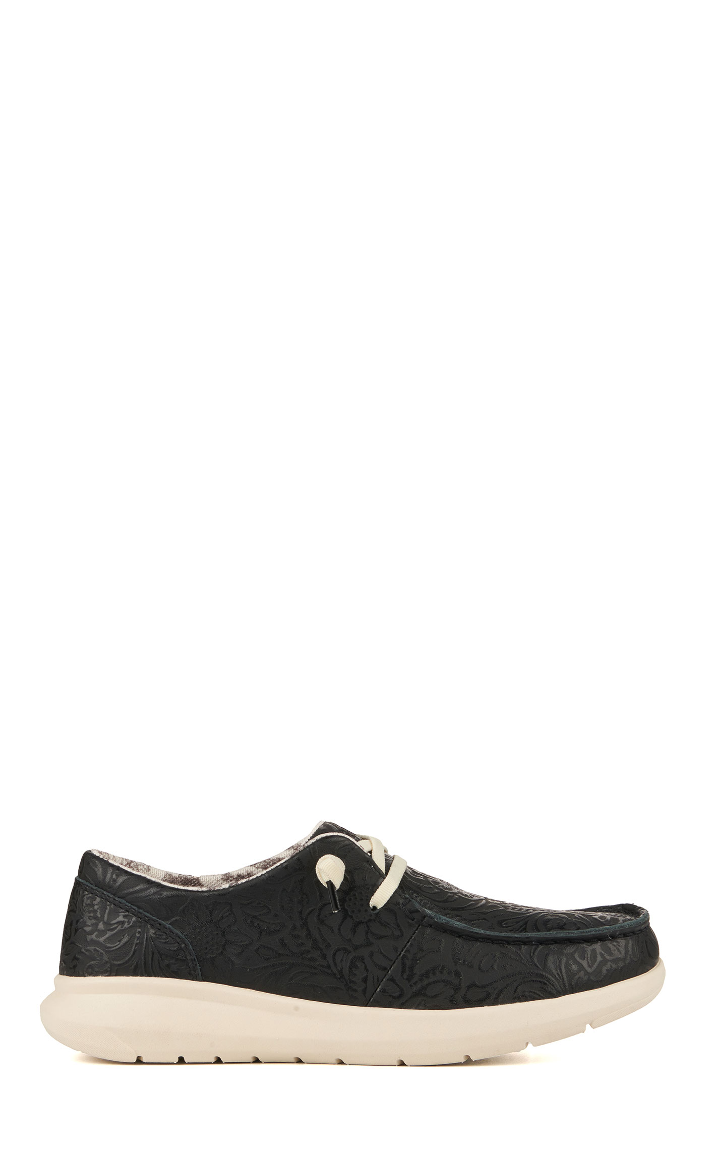 Ariat Women's Hilo Black Floral Embossed Moc Toe Lace Up Casual Shoe - Image 1
