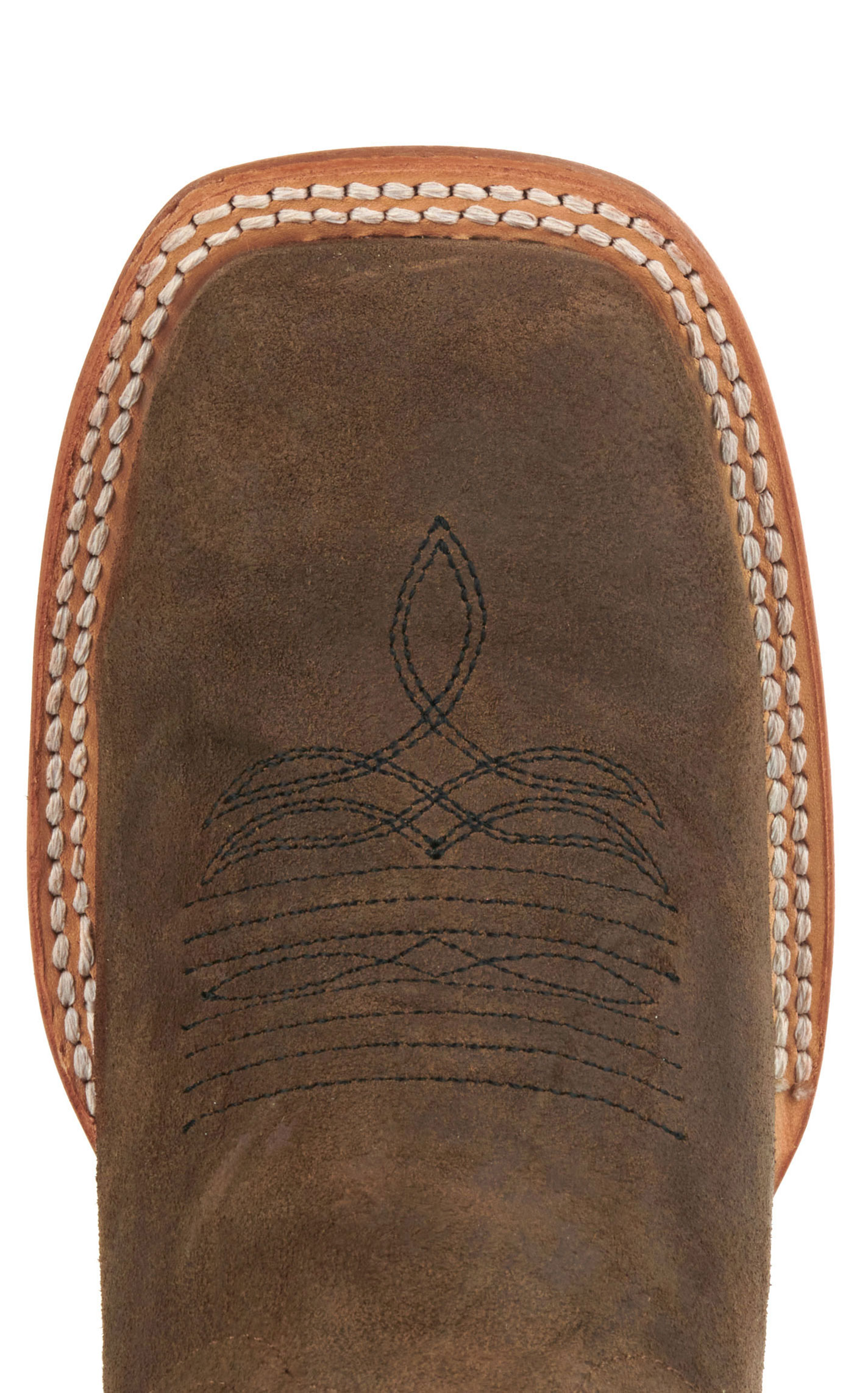 Justin Women's Palisade Clay Brown Suede and Black Wide Square Toe Cowboy Boots - Image 1