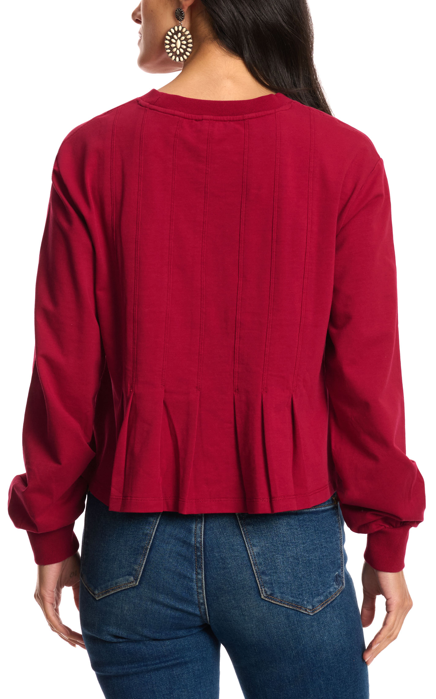 Another Love Women's Rich Red Berry Pleated Top - Image 1