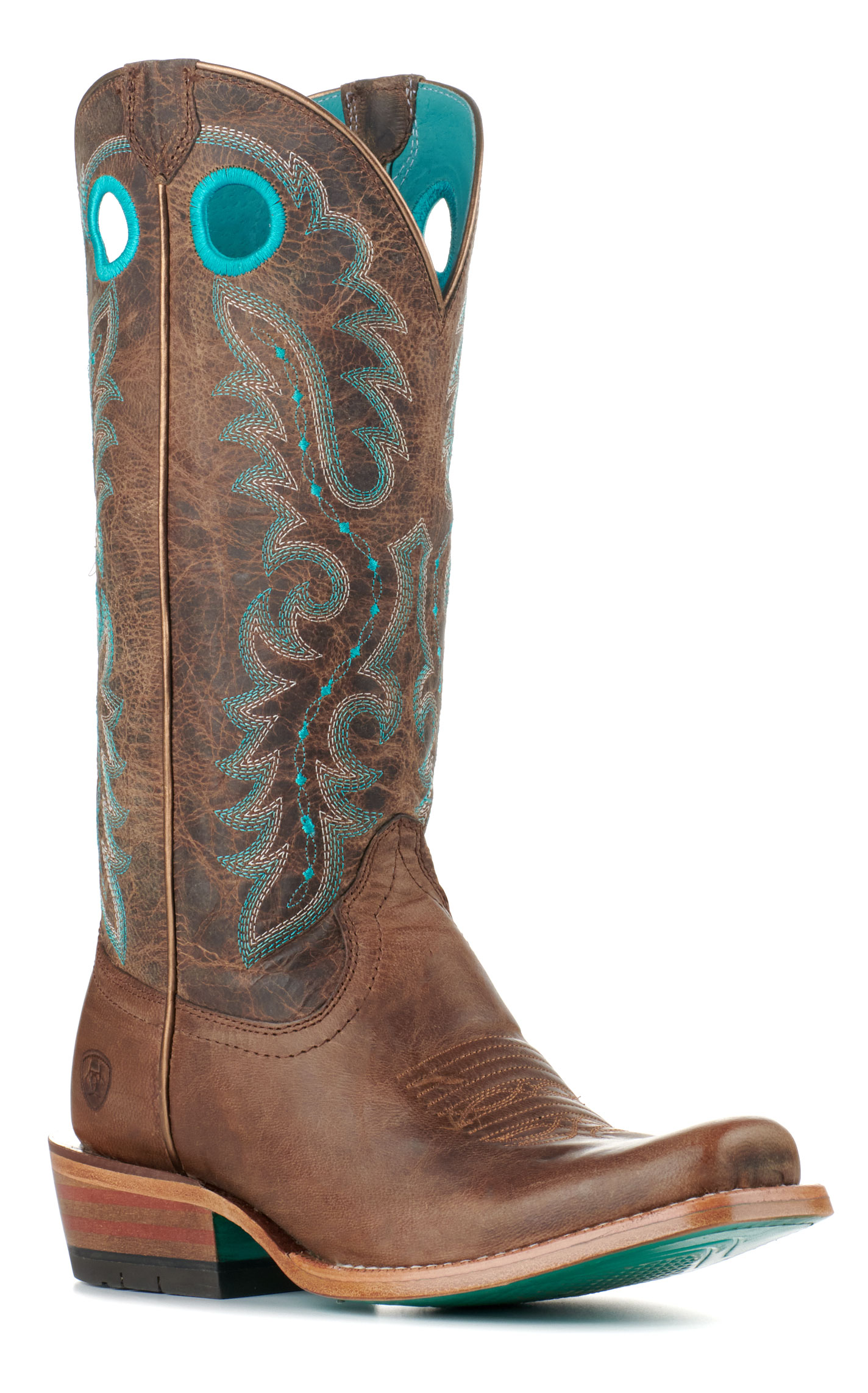 Ariat Women's Frontier Boon Pecan Brown Futurity TekStep Square Toe Cowboy Boots - Image 1