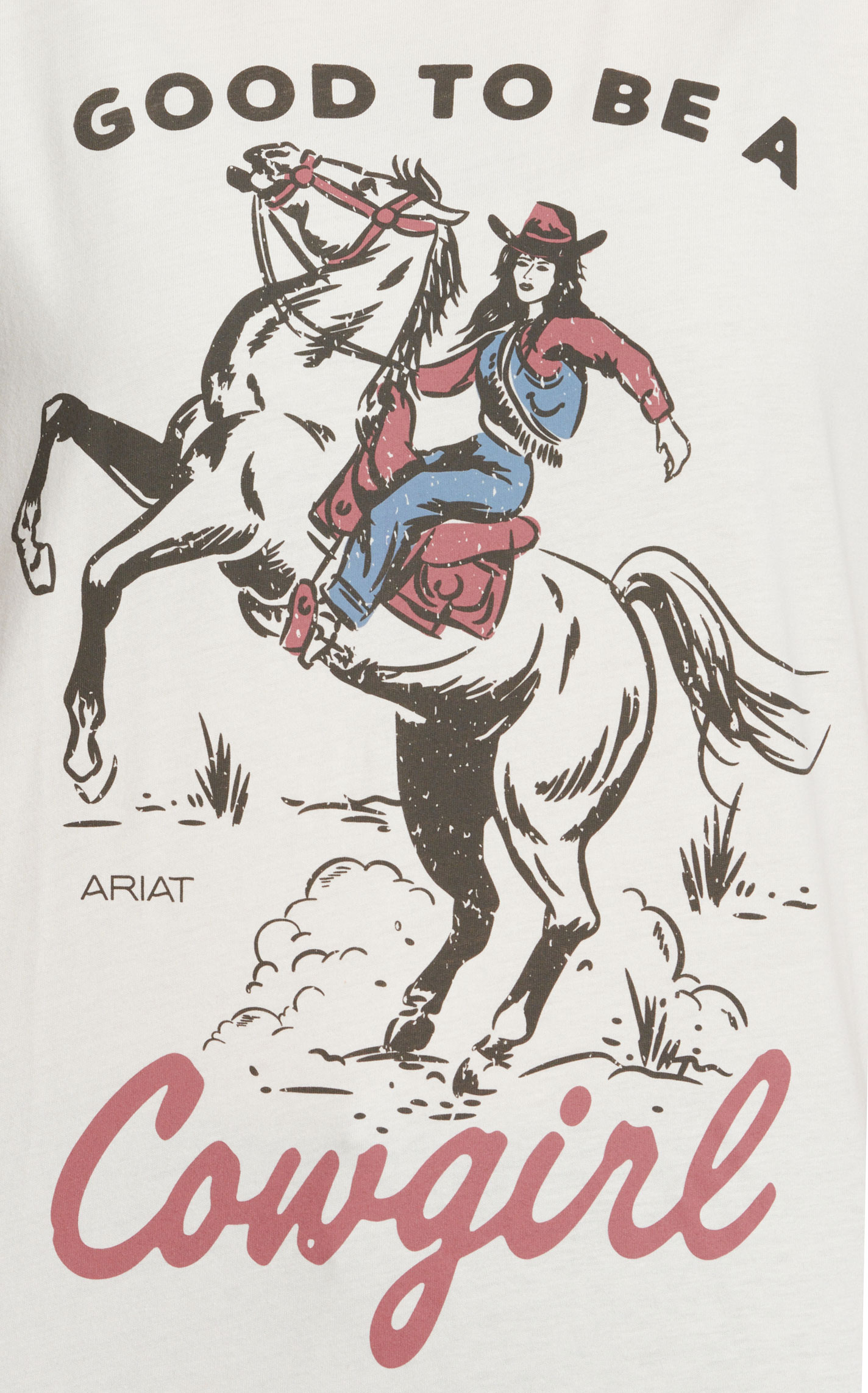 Ariat Women's White & Good To Be A Cowgirl Logo Graphic T-Shirt - Image 1
