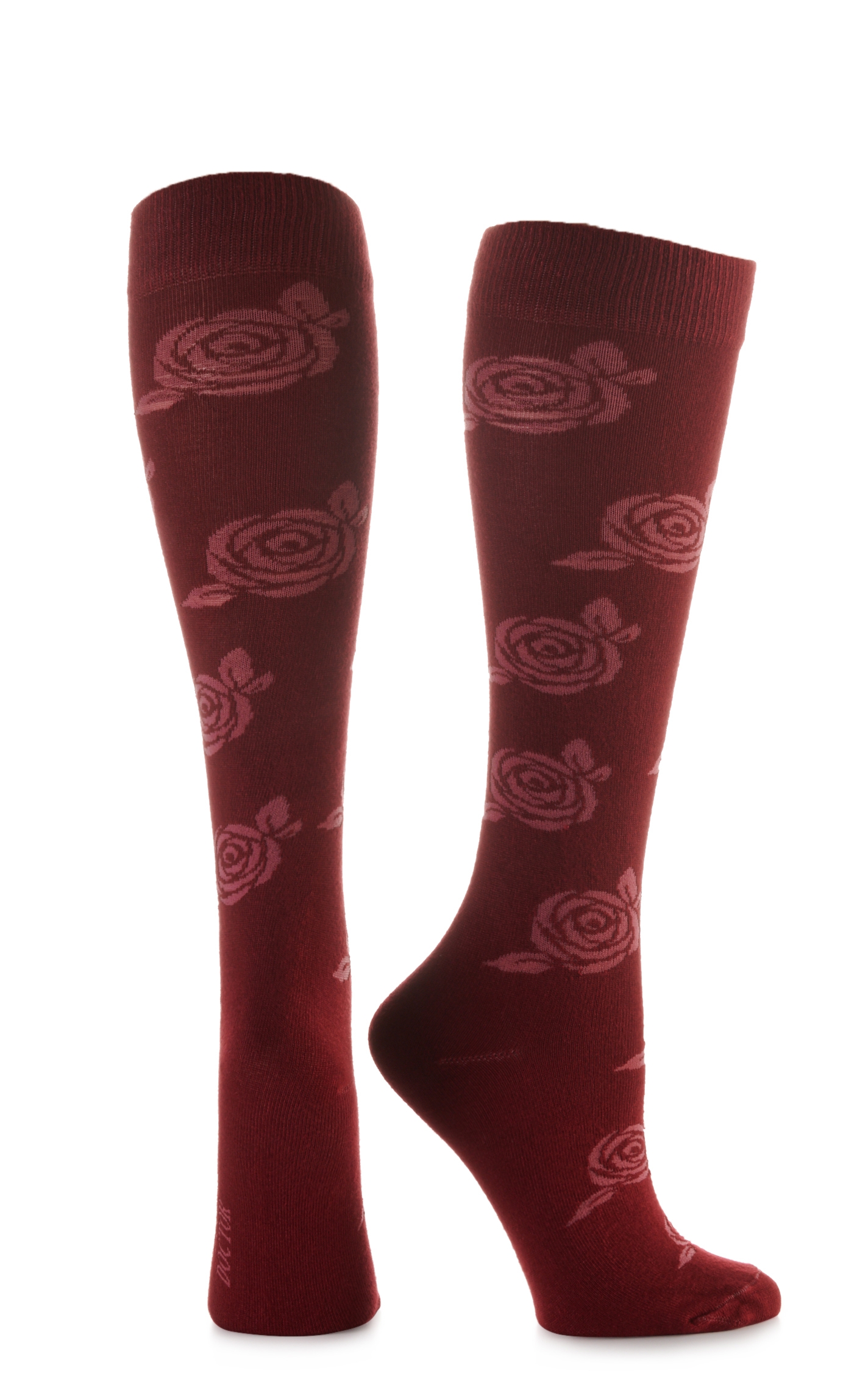 Boot Doctor Women's Red & Rose Pattern Over the Calf Boot Socks - Image 1