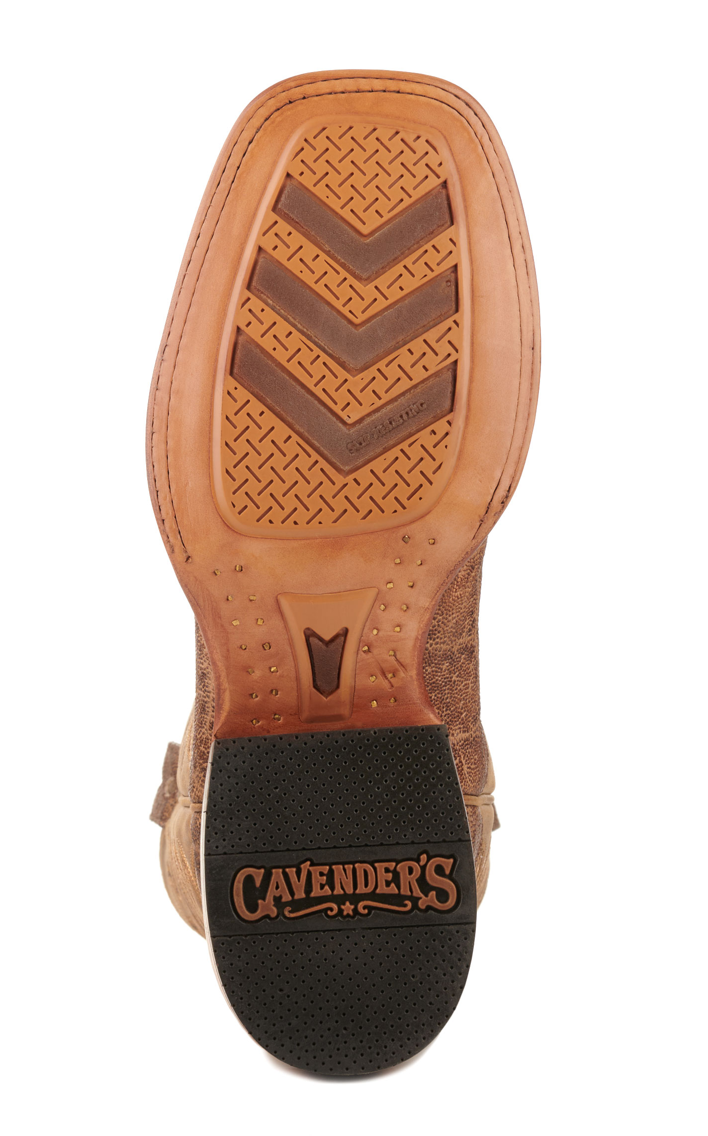 Cavender's Men's Endurance Honey and Tobacco Elephant Wide Square Toe Exotic Cowboy Boots - Image 1