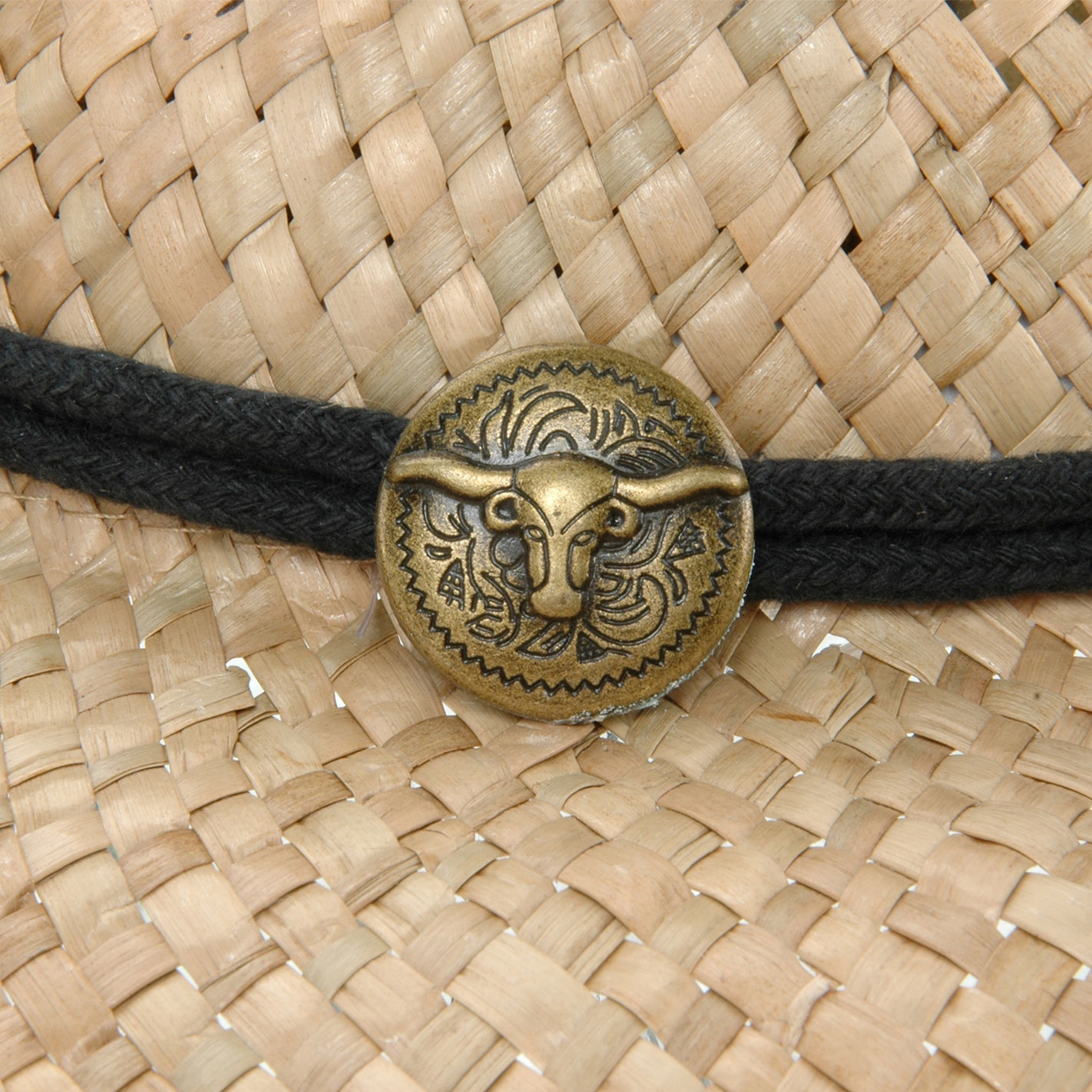 Dorfman Pacific Seagrass Vented with Steerhead Concho Crushable Straw Cowboy Hat - Image 1