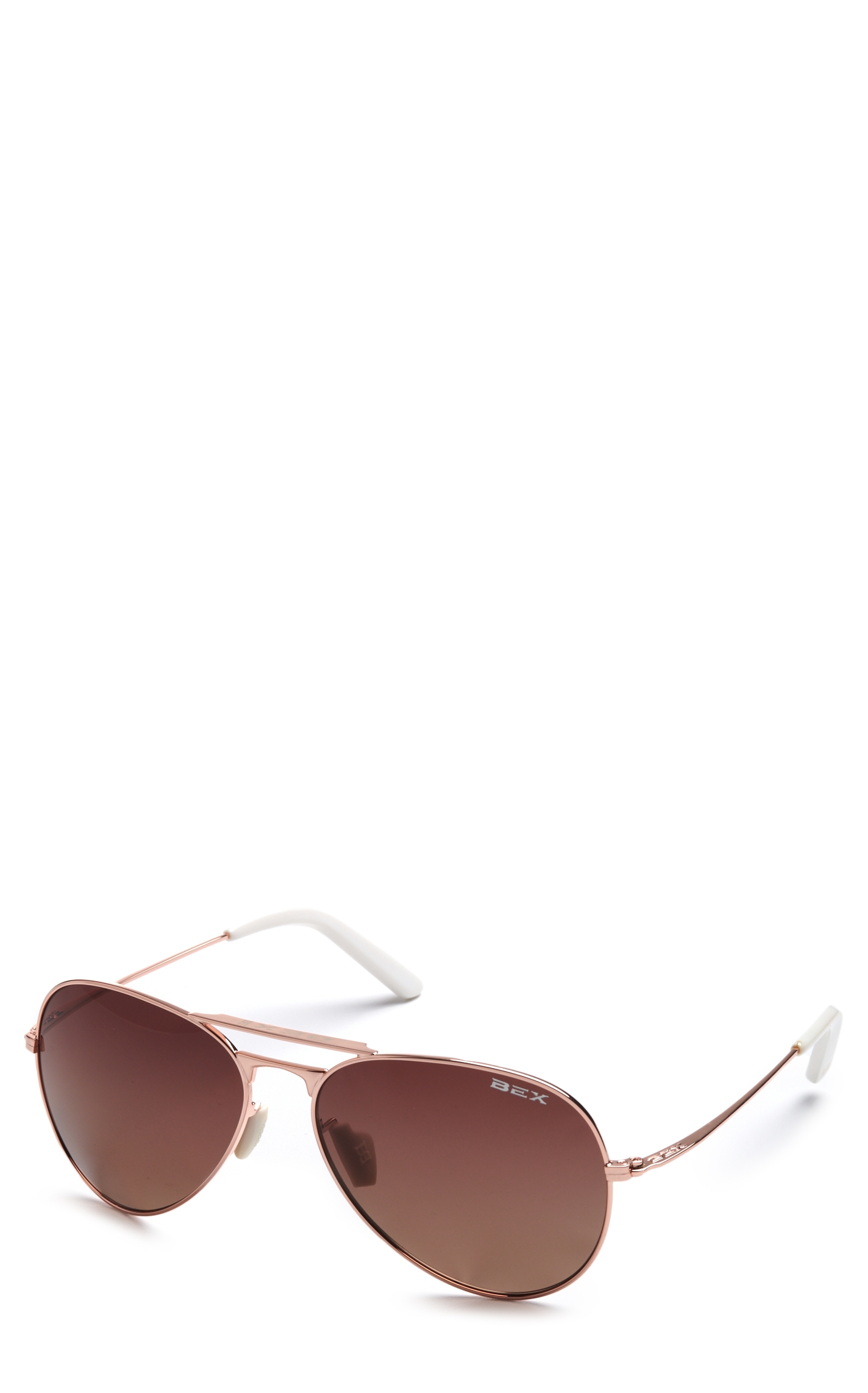 BEX Wesley Rose Gold with Amber Brown Lenses Aviator Sunglasses - Image 1