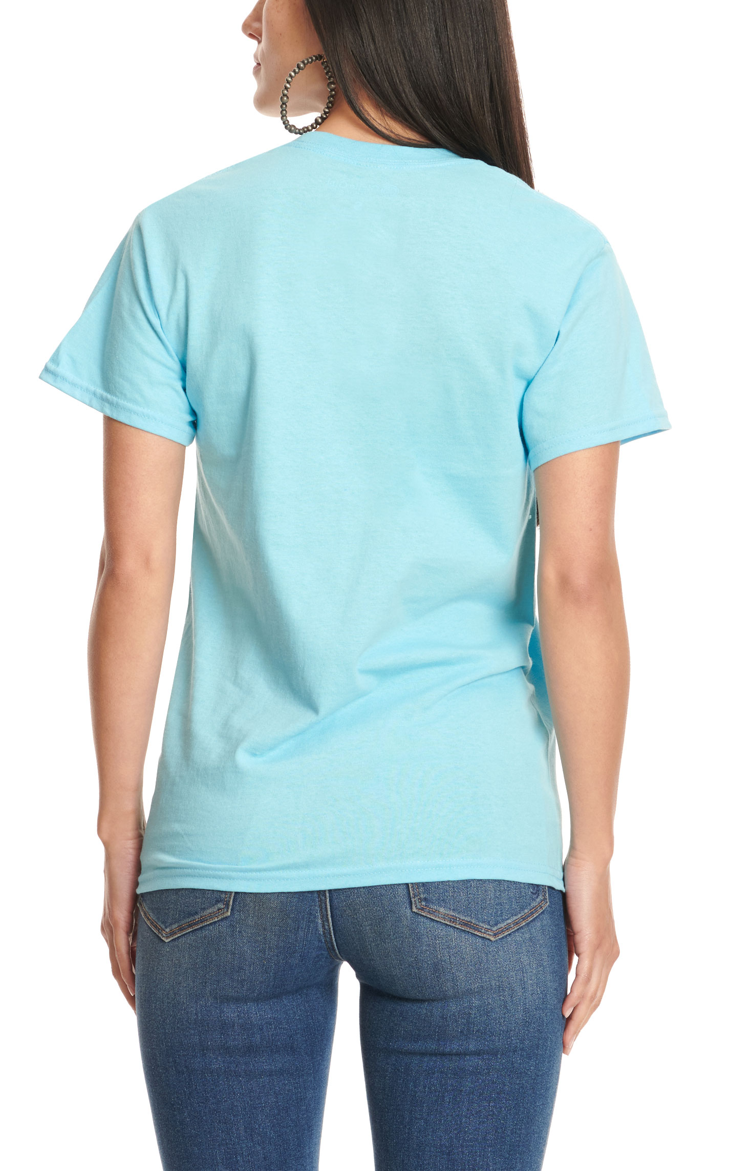 Girlie Girl Originals Women's Light Blue Leopard Print Texas Graphic T-Shirt - Image 1