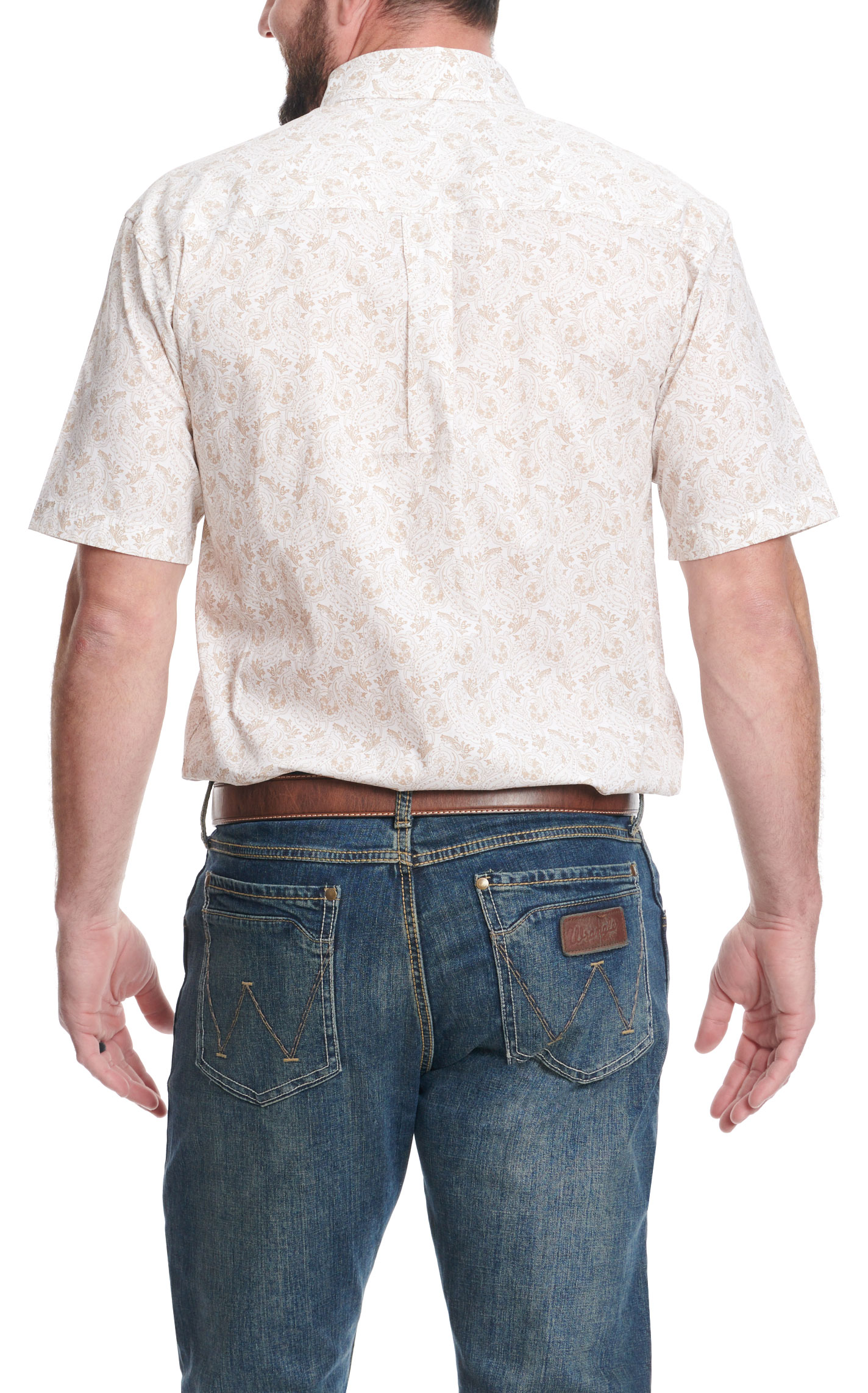 Wrangler Men's George Strait Collection Tan Paisley Western Shirt - Image 1