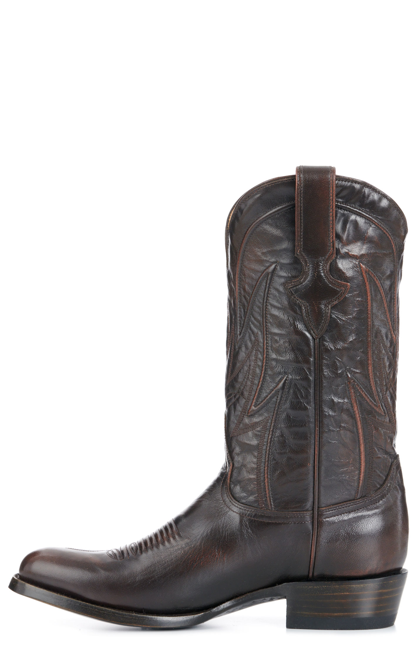 JRC & Sons Men's Creed Brush Off Goat Round Toe Cowboy Boot in Chocolate - Image 1