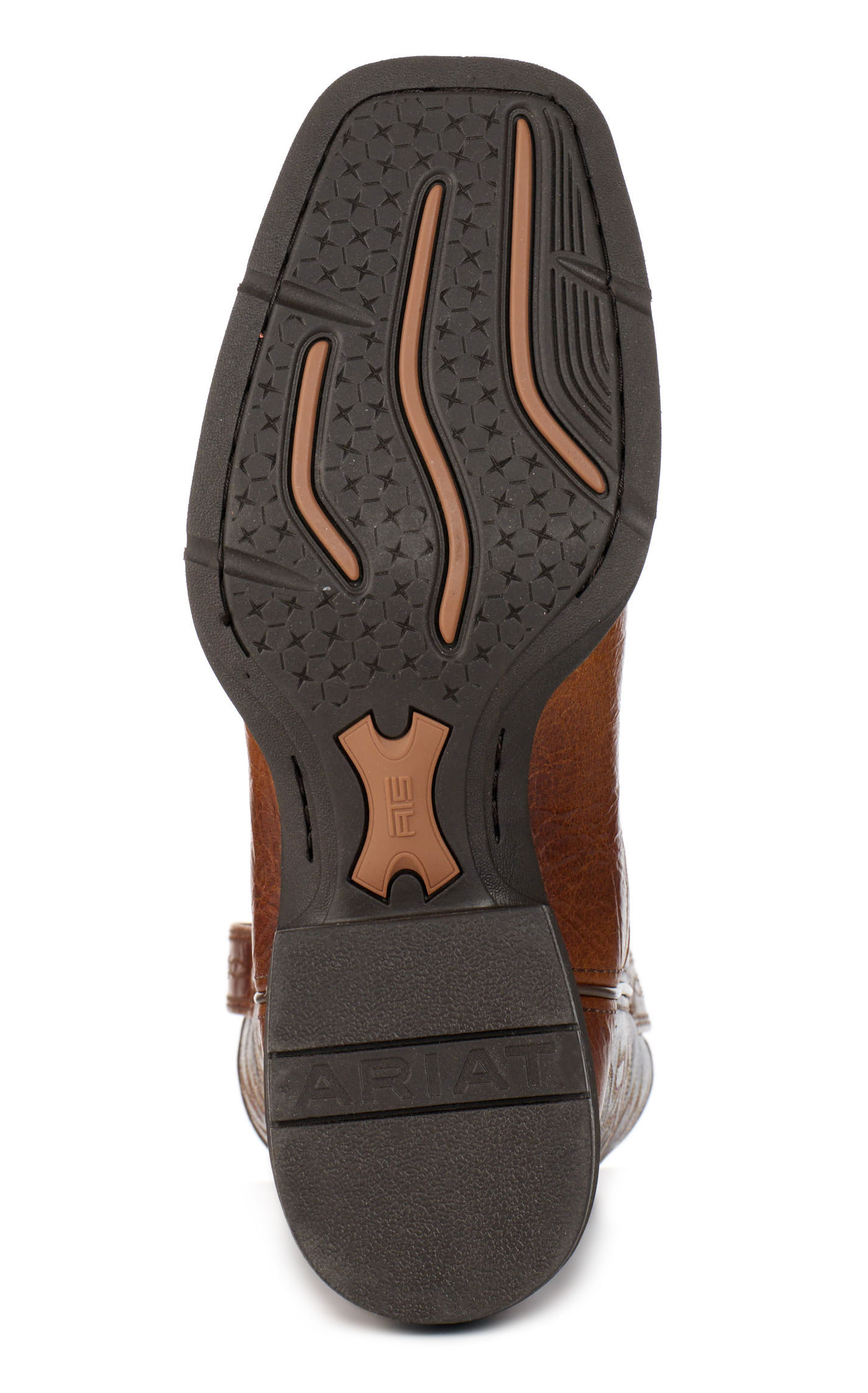 Ariat Men's Sport Peanut Butter and Chaga Brown Wide Square Toe Cowboy Boot - Image 1