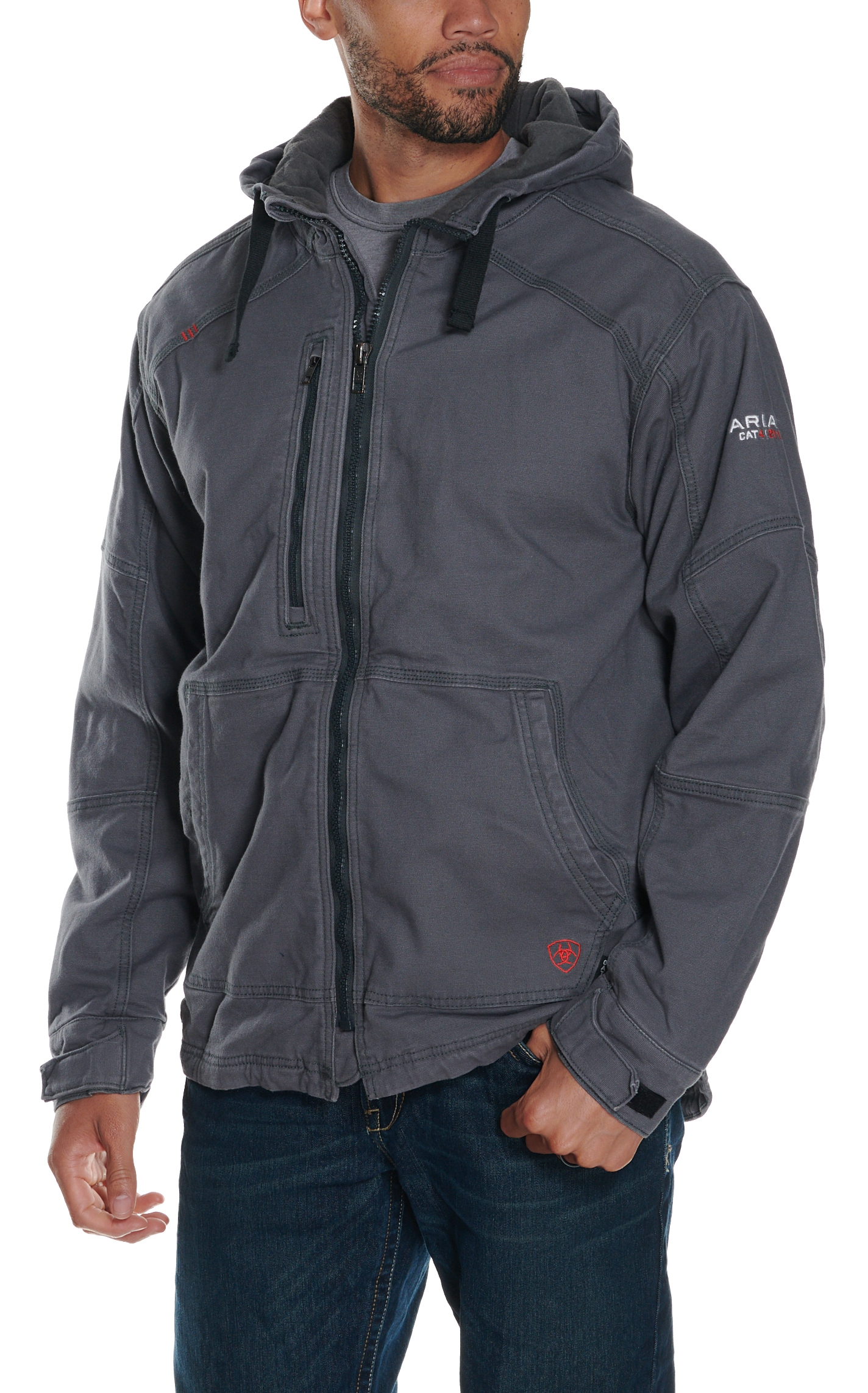 Ariat Men's Iron Gray DuraLight Stretch Canvas FR Work Jacket - Image 1