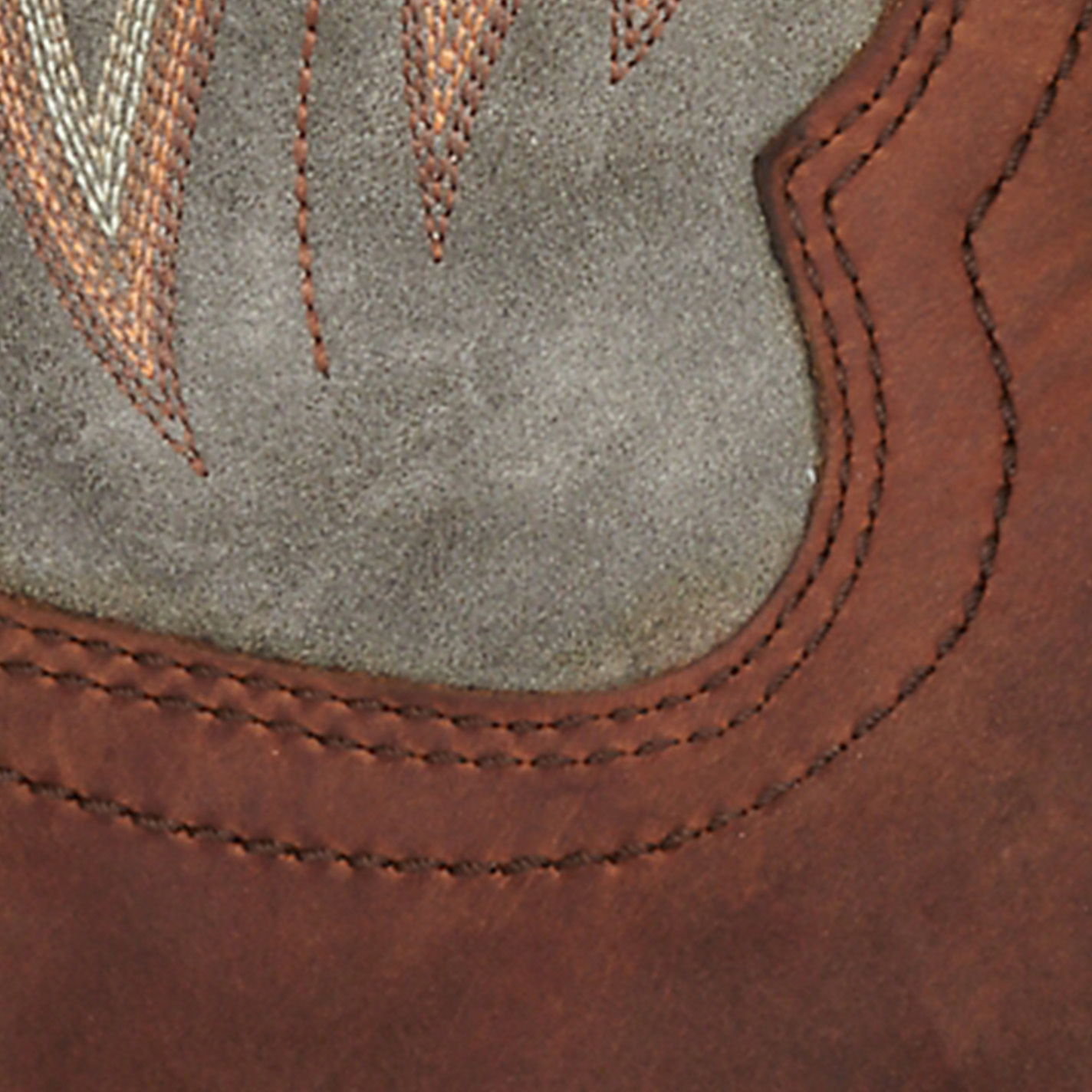 R. Watson Men's Brown and Gray Waterproof Wide Square Toe Cowboy Work Boot - Image 1