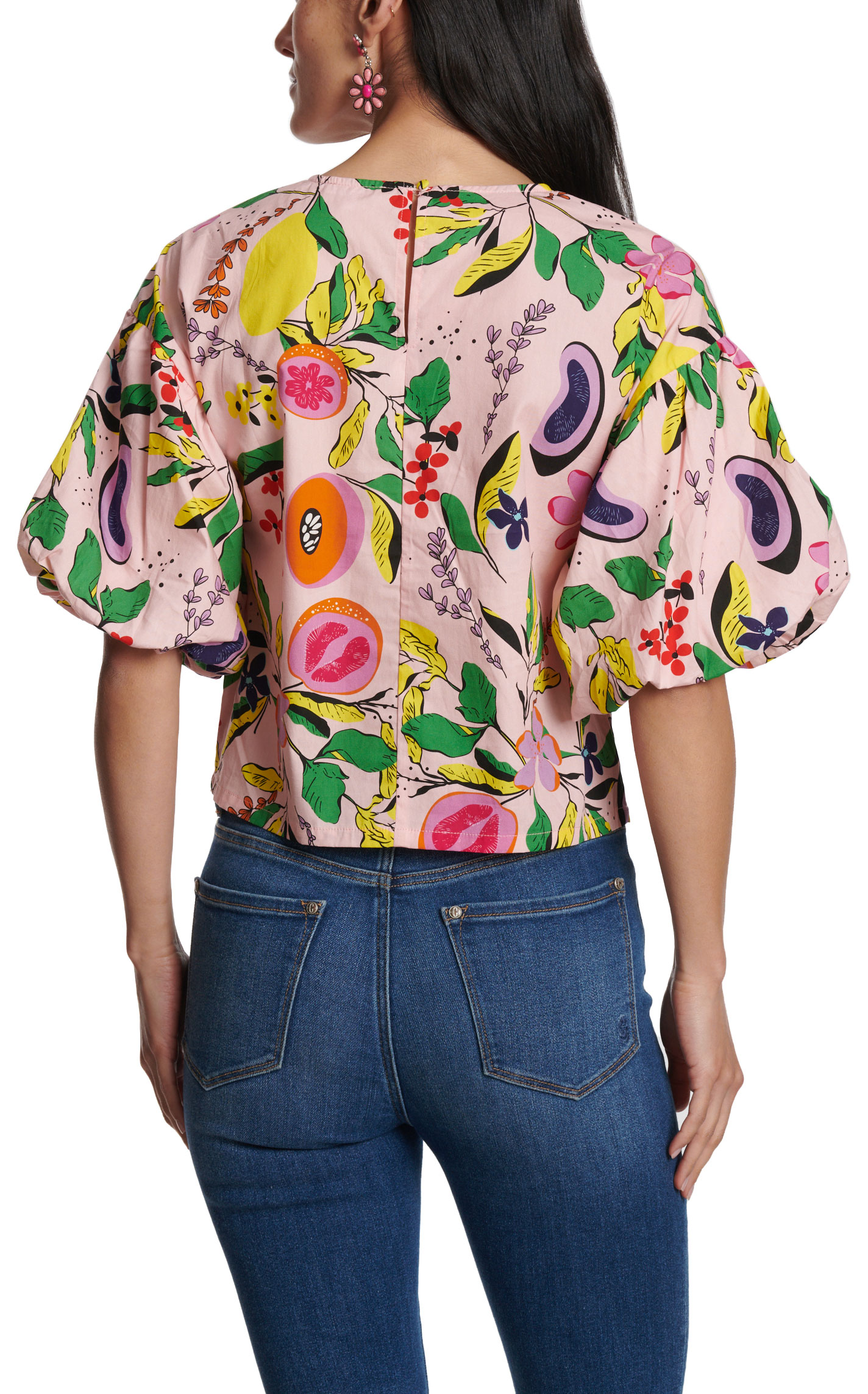 TCEC Women's Pink Tropical Floral Print Top - Image 1