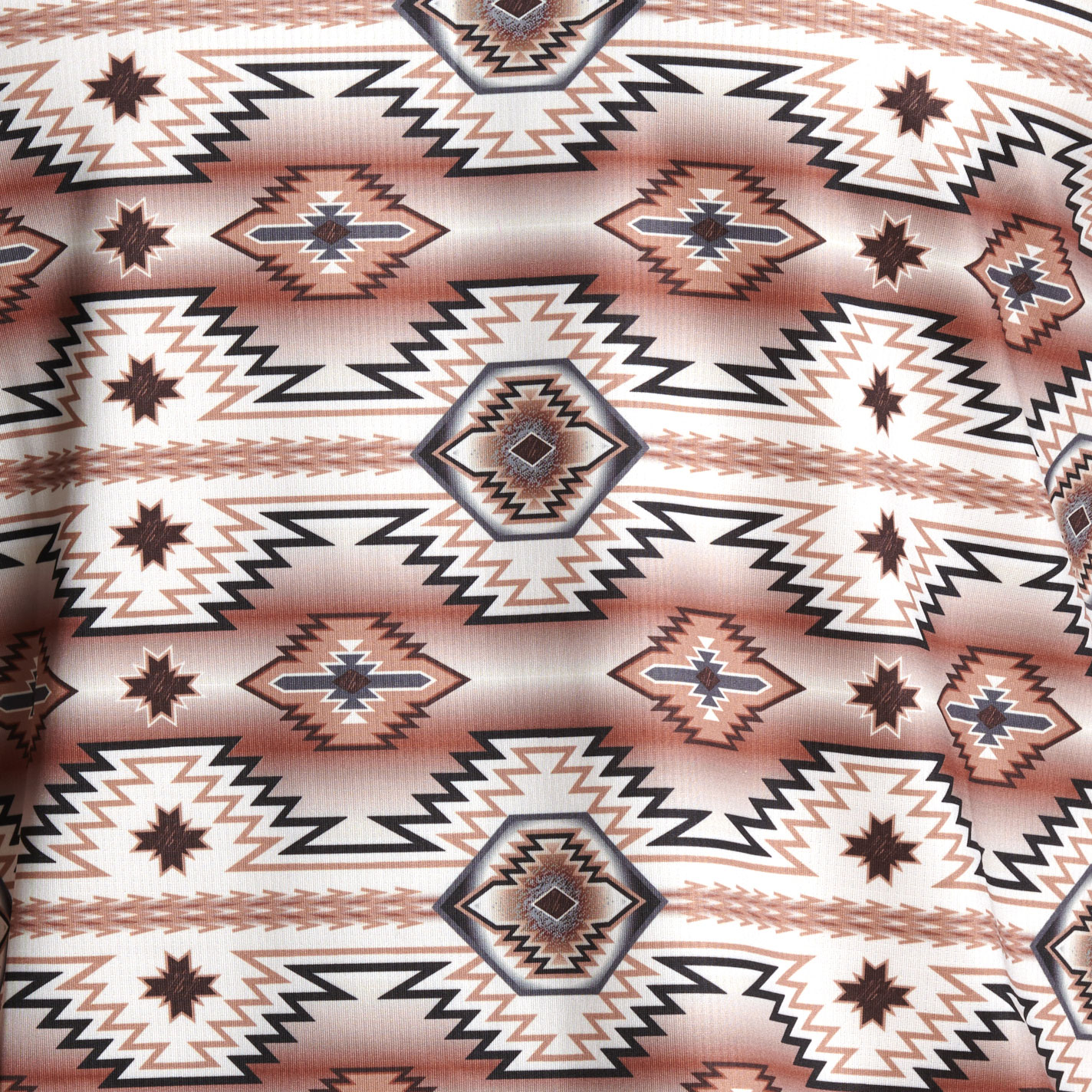 Rock & Roll Denim Men's Coffee & Chocolate Aztec Polo Shirt - Image 1