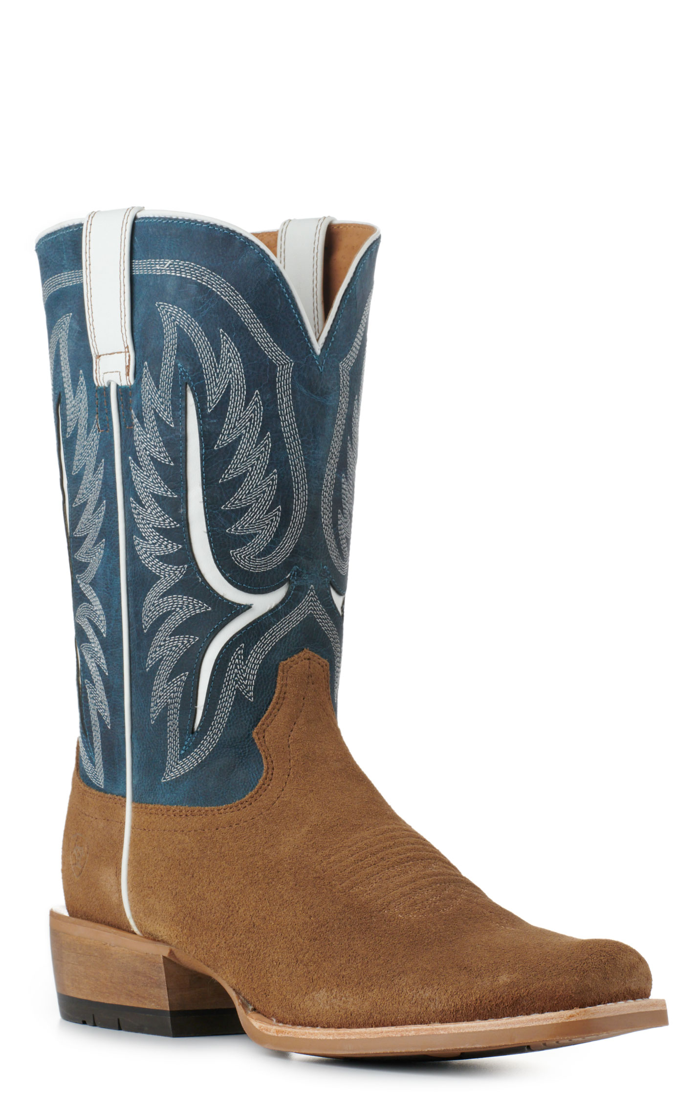 Ariat Men's Stadtler Ocean Blue and Dijon Roughout TekStep Square Toe Cowboy Boots - Image 1