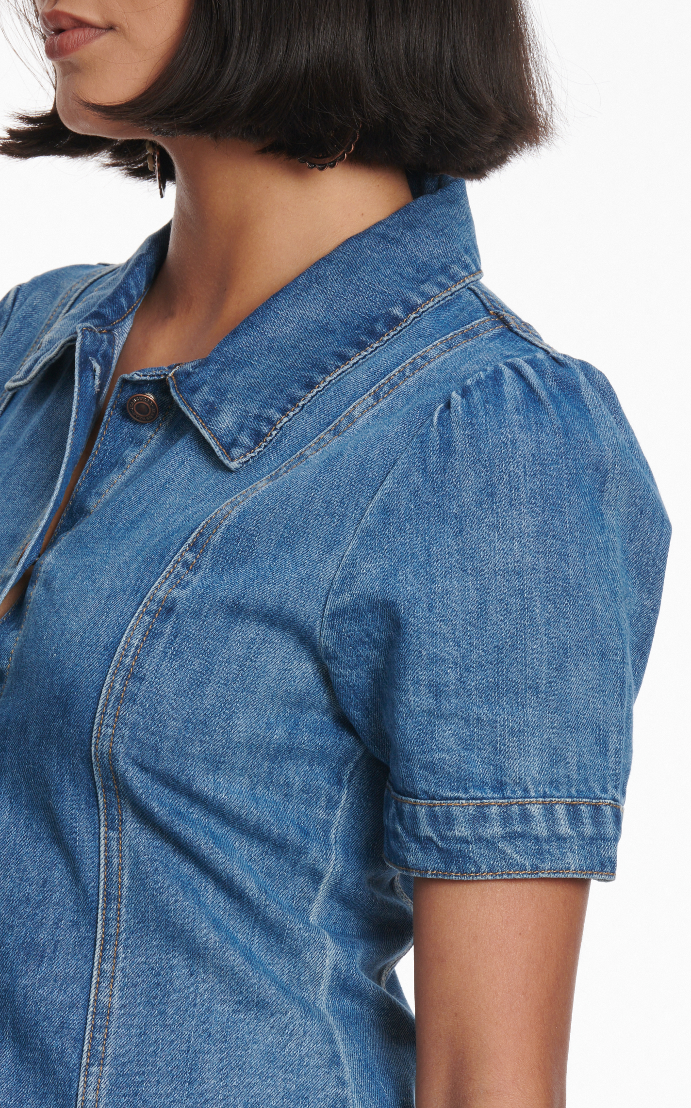 Rockin' C Women's Medium Wash Denim Short Sleeve Dress - Image 1