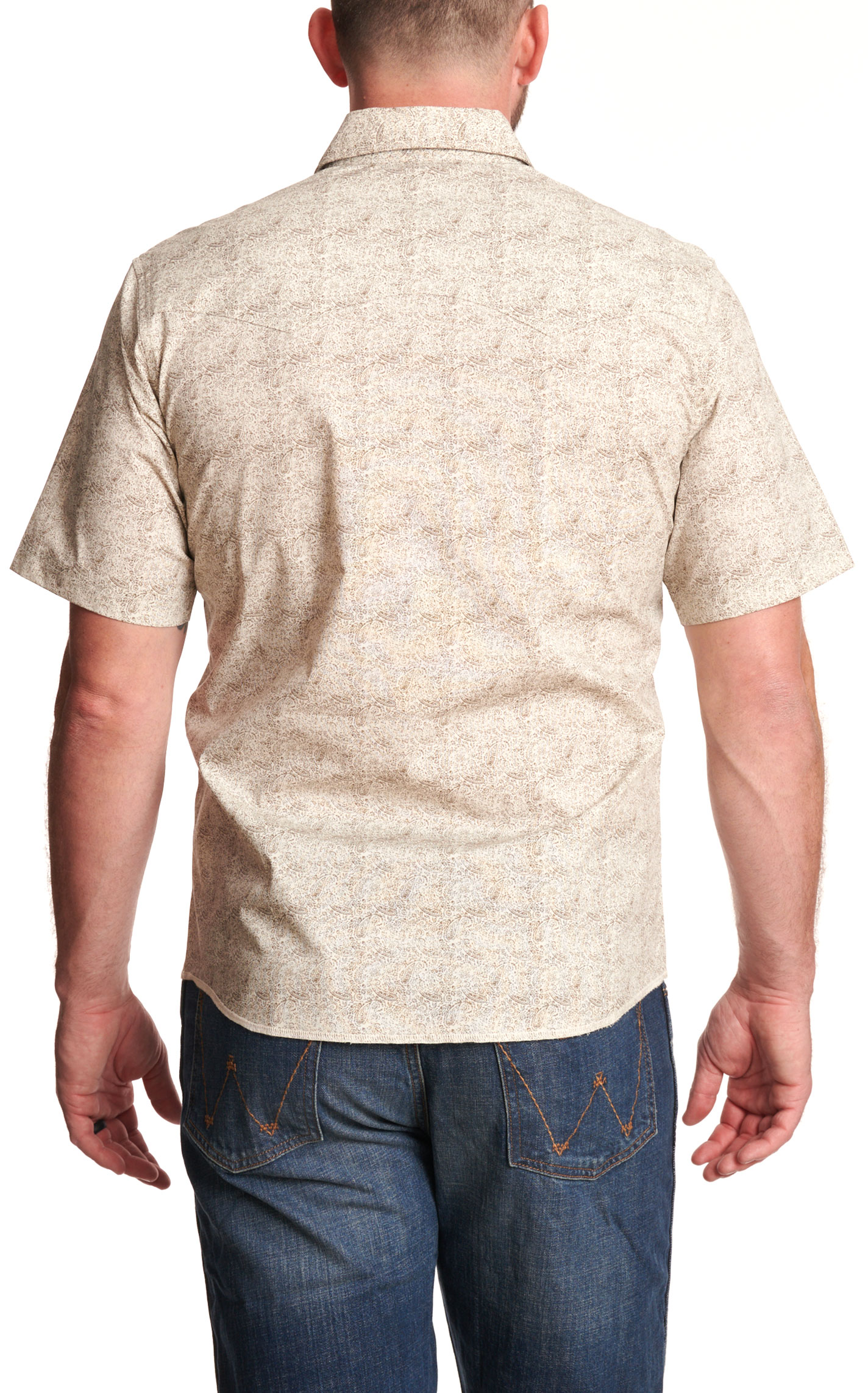 Wrangler Retro Men's Tan Paisley Print Western Shirt - Image 2