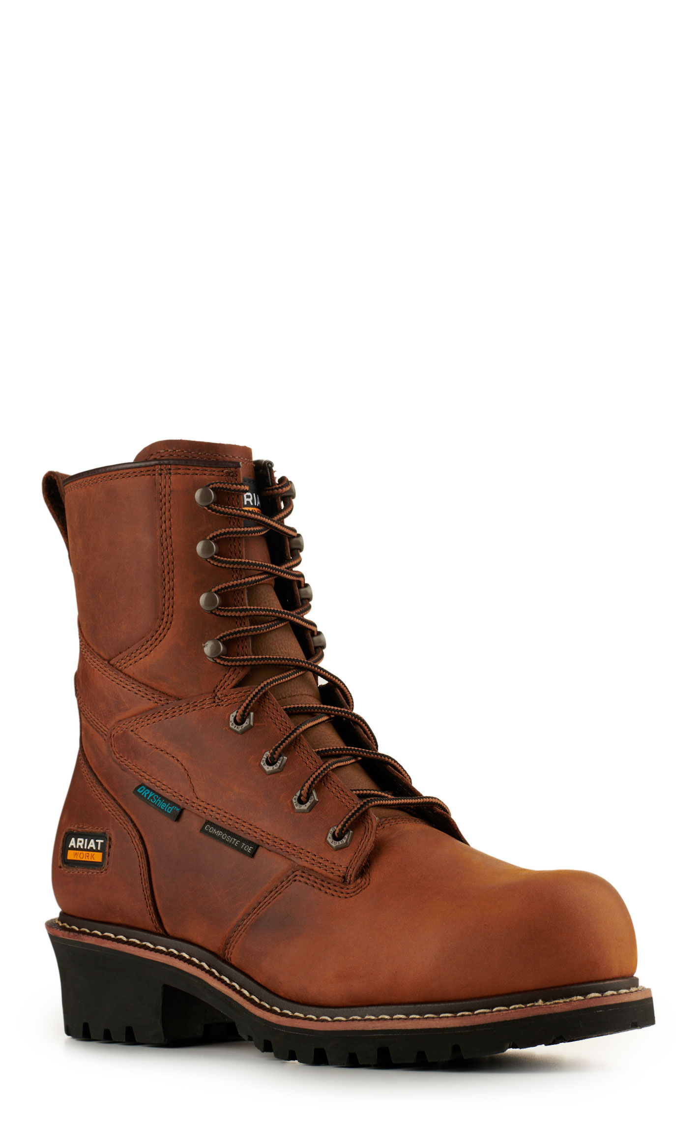 Ariat Men's Copper Shock Shield Waterproof Round Composite Toe Lace Up Logger Work Boot - Image 1