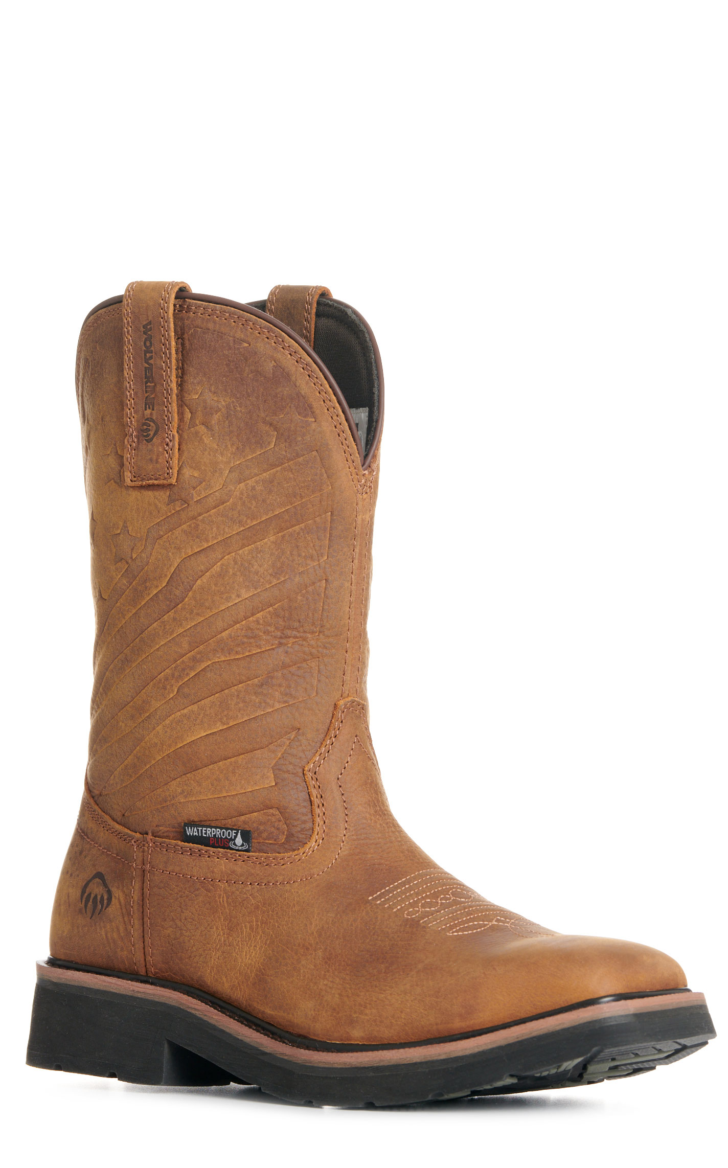 Wolverine Men's Rancher Flag LX Brown Wide Square Toe Work Boots - Image 5