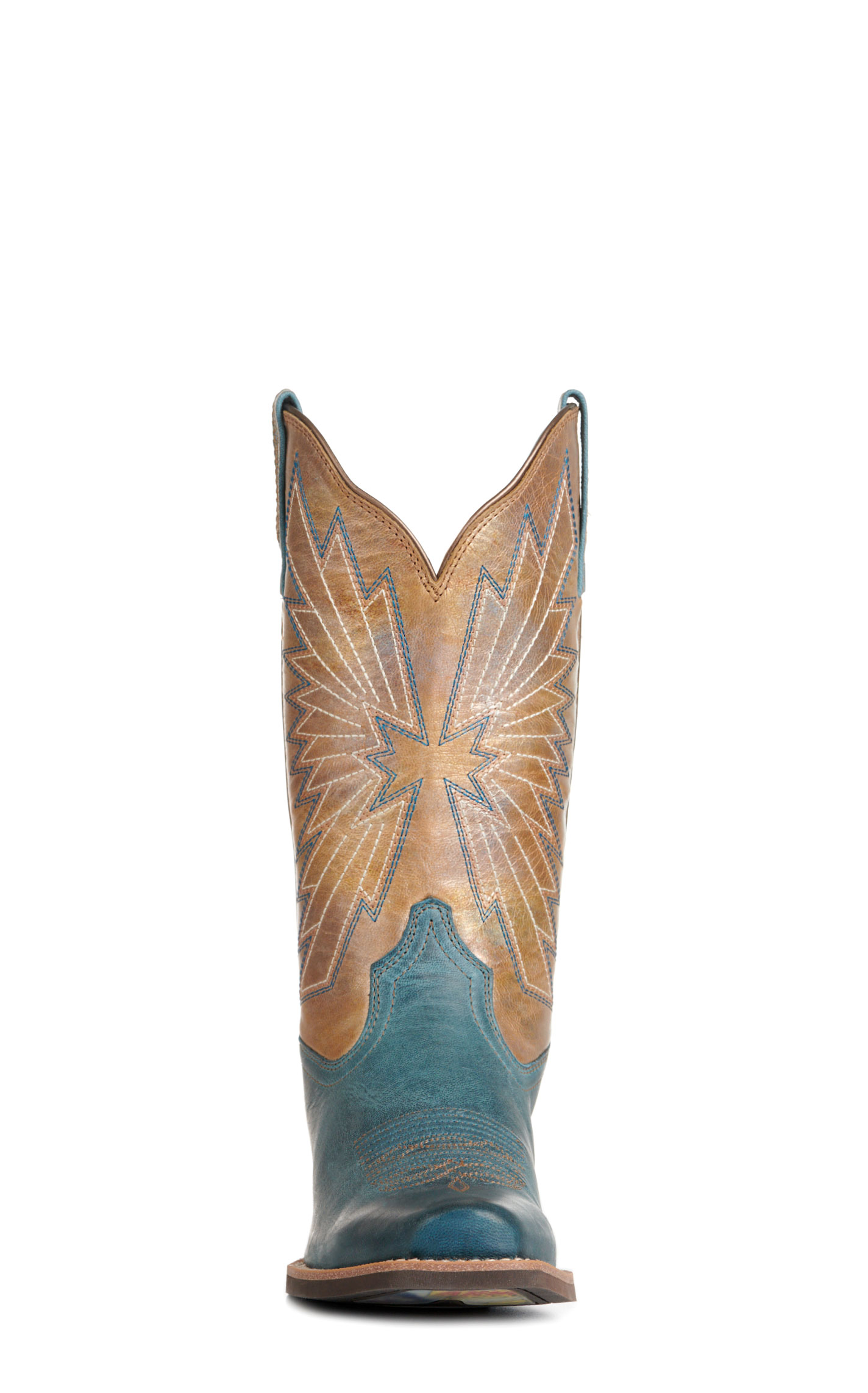 Ariat Women's Decatur Blue and Pearlized Tan Punchy Toe Cowboy Boots - Image 1
