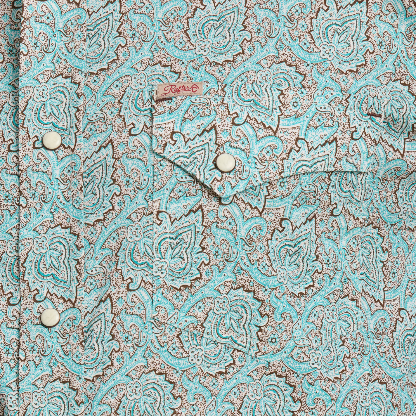 Rafter C Men's ProFlex45 Turquoise Paisley Western Shirt - Image 1