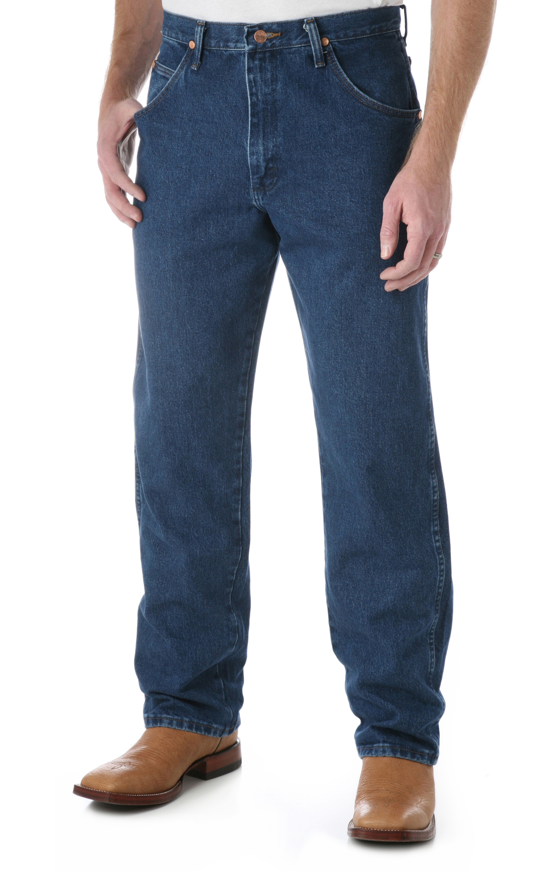 Wrangler Men's Cowboy Cut Medium Stonewash Relaxed Fit Jeans - Tall - Image 1