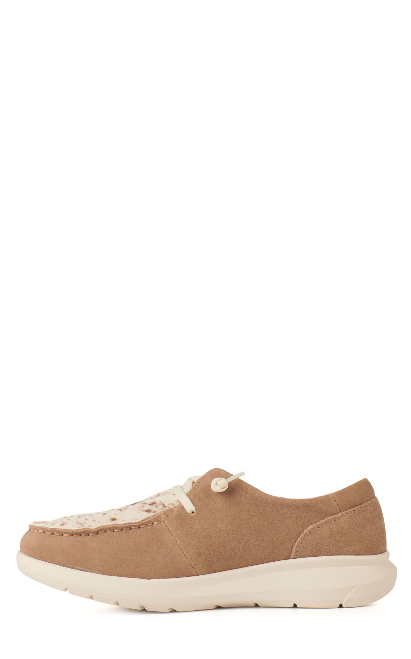 Ariat Women's Hilo Beige Leather and Spotted Hair on Hide Lace Up Casual Shoes - Image 1