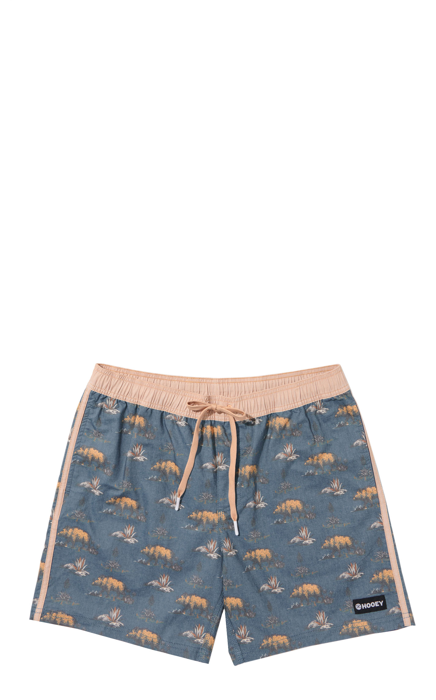 Hooey Men's Denim Blue Hog Print Swim Trunks - Image 1