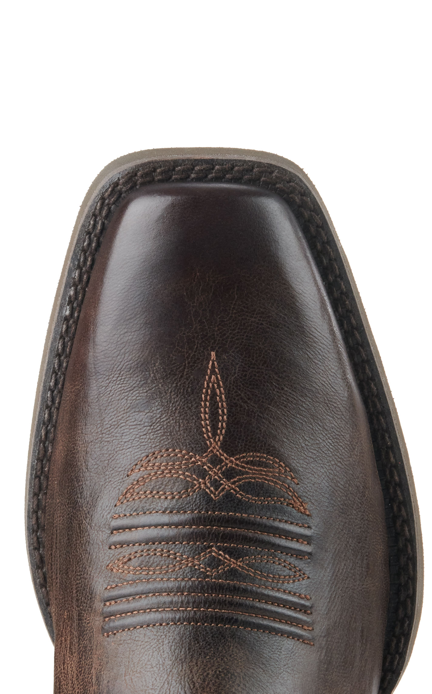 Ariat Men's Sport Herdsman Burnished Chocolate Punchy Square Toe Cowboy Boots - Image 1