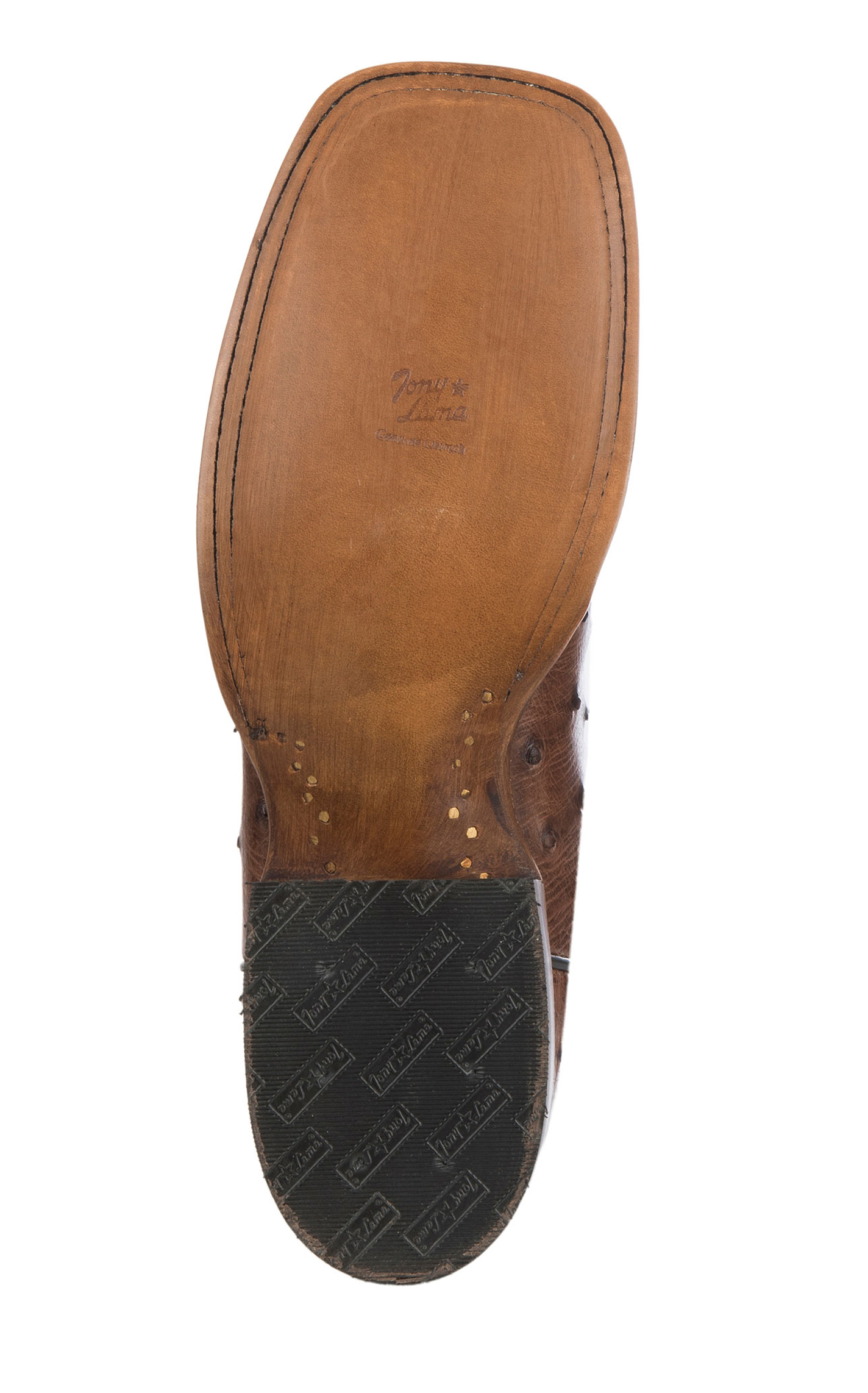 Tony Lama Men's Kango Tobacco and Chocolate Full Quill Ostrich Wide Square Toe Exotic Cowboy Boot - Cavender's Exclusive - Image 1