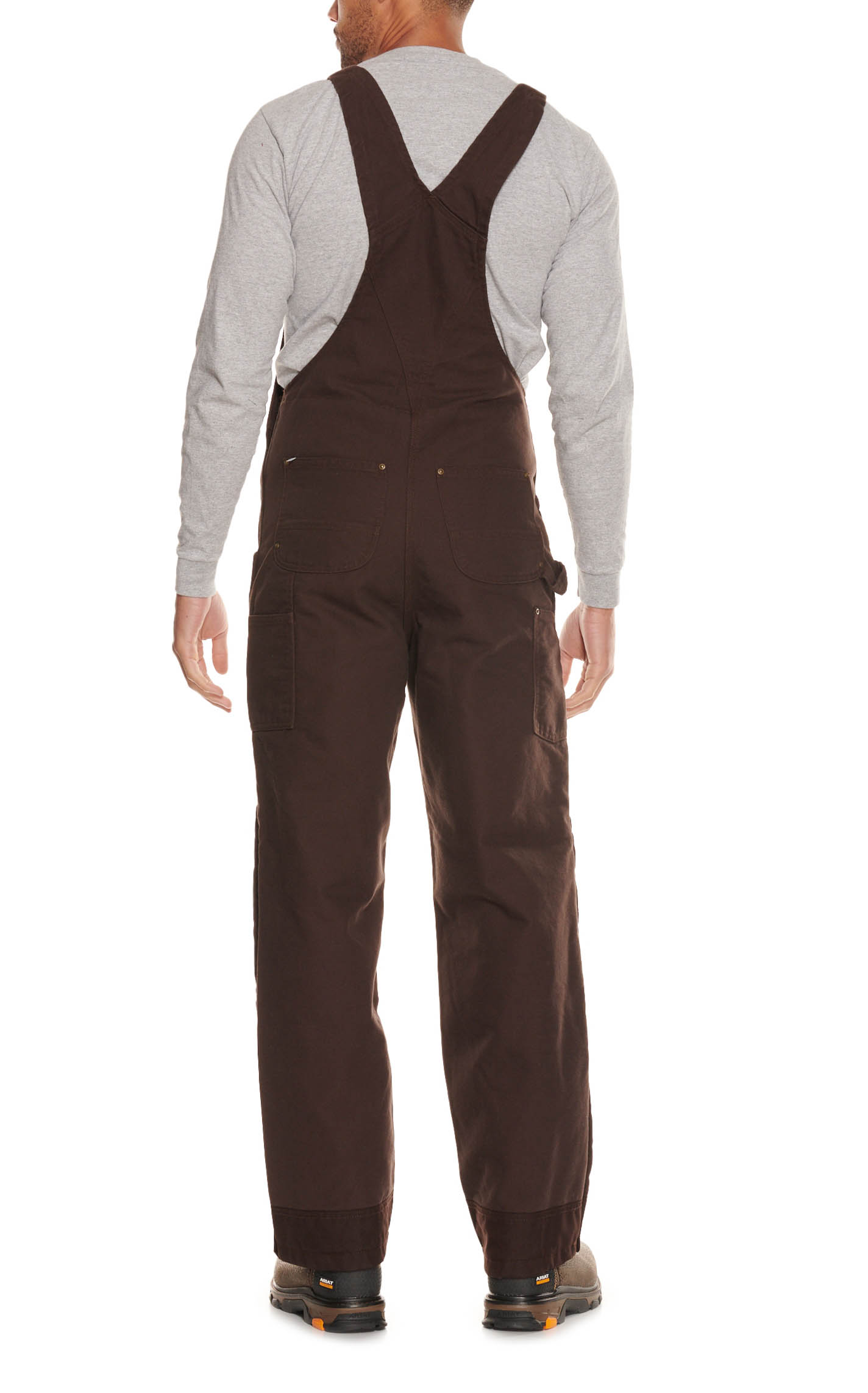 Carhartt Men's Dark Brown Washed Duck Loose Fit Insulated Bib Overalls - Image 1