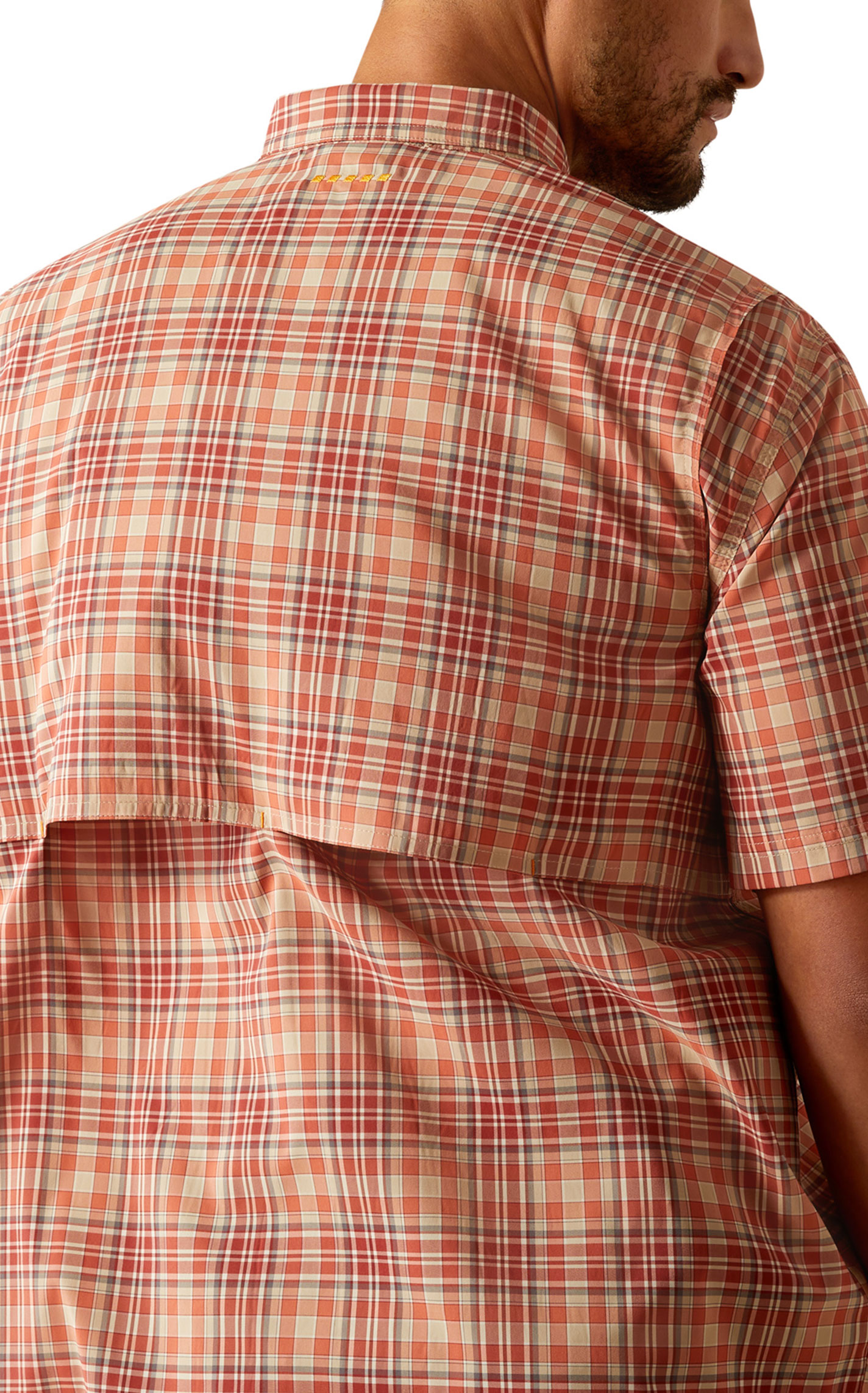 Ariat Men's Rebar VentTek Apricot Brandy Plaid Work Shirt - Image 5
