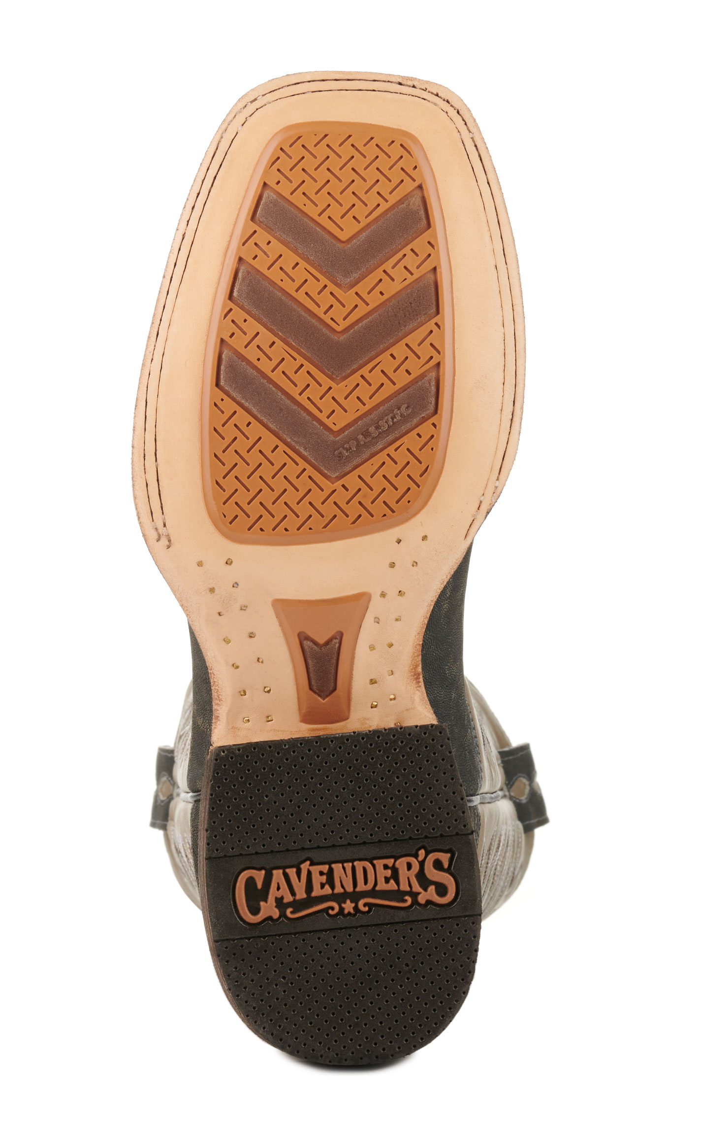 Cavender's Men's Endurance Gray and Dark Gray Elephant Wide Square Toe Exotic Cowboy Boots - Image 1