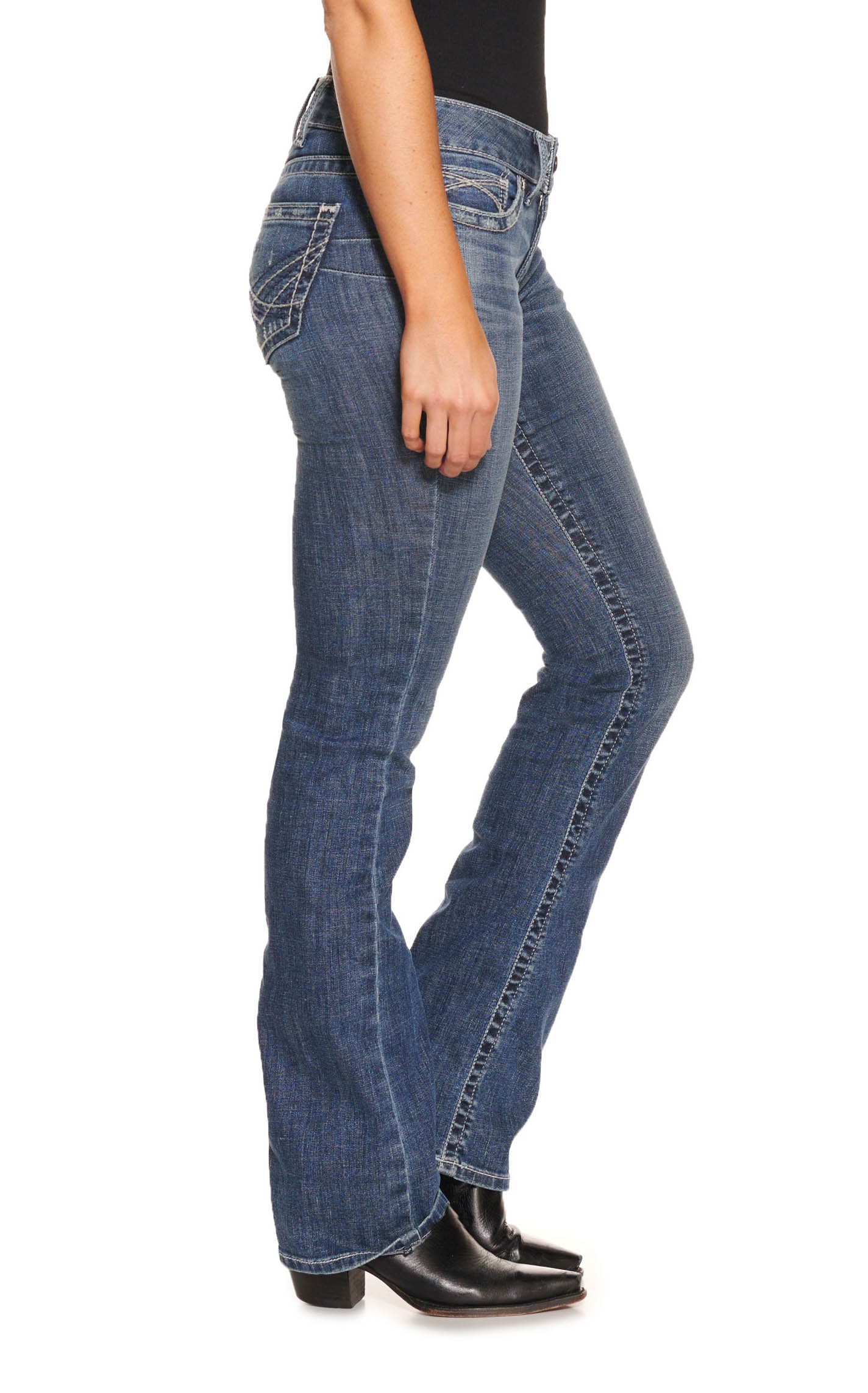 Ariat Women's R.E.A.L. Raquel Canadian Medium Wash Mid Rise Bootcut Jeans - Image 1