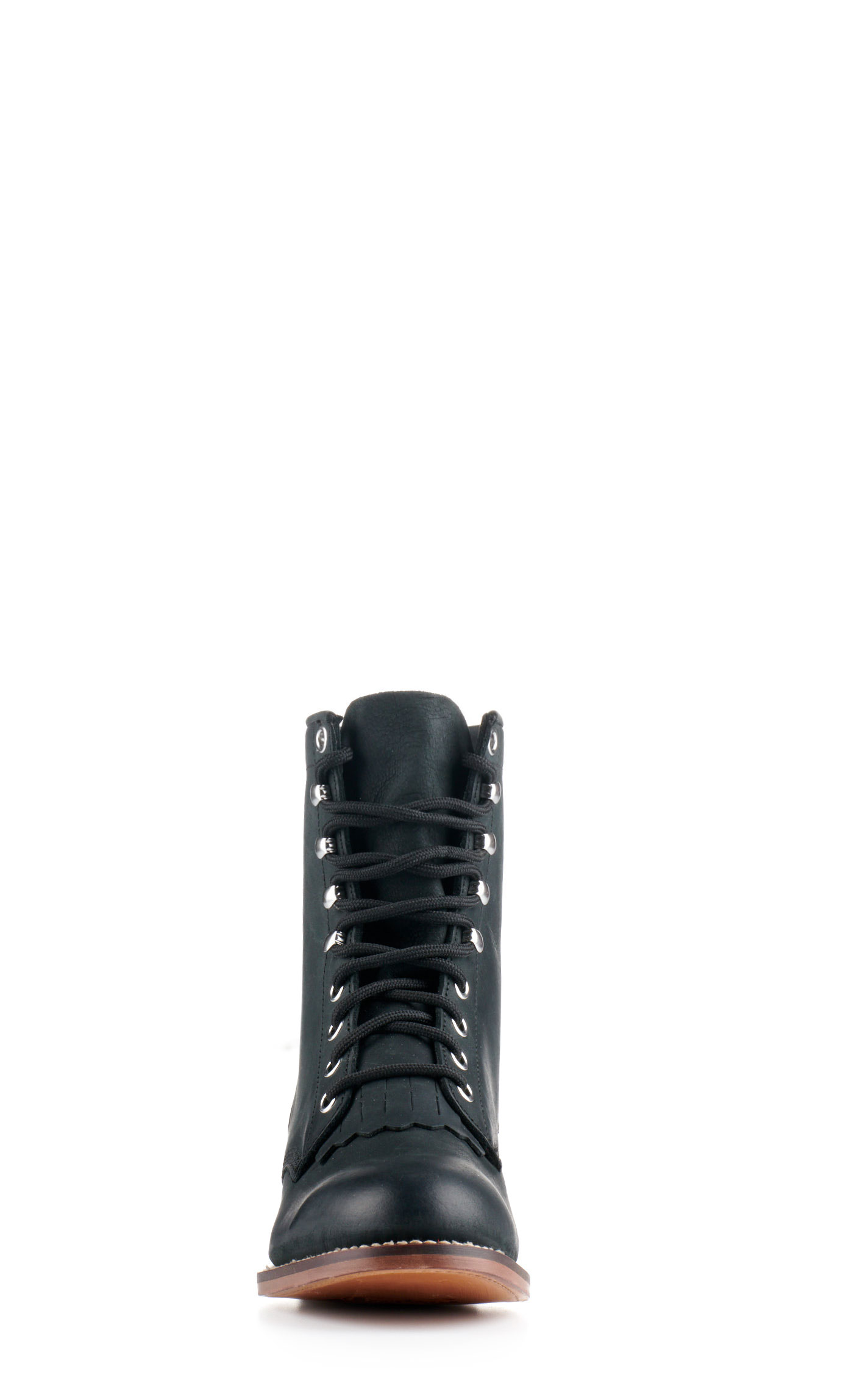 Justin Women's McKean Black Round Toe Lace Up Roper Boot - Image 1