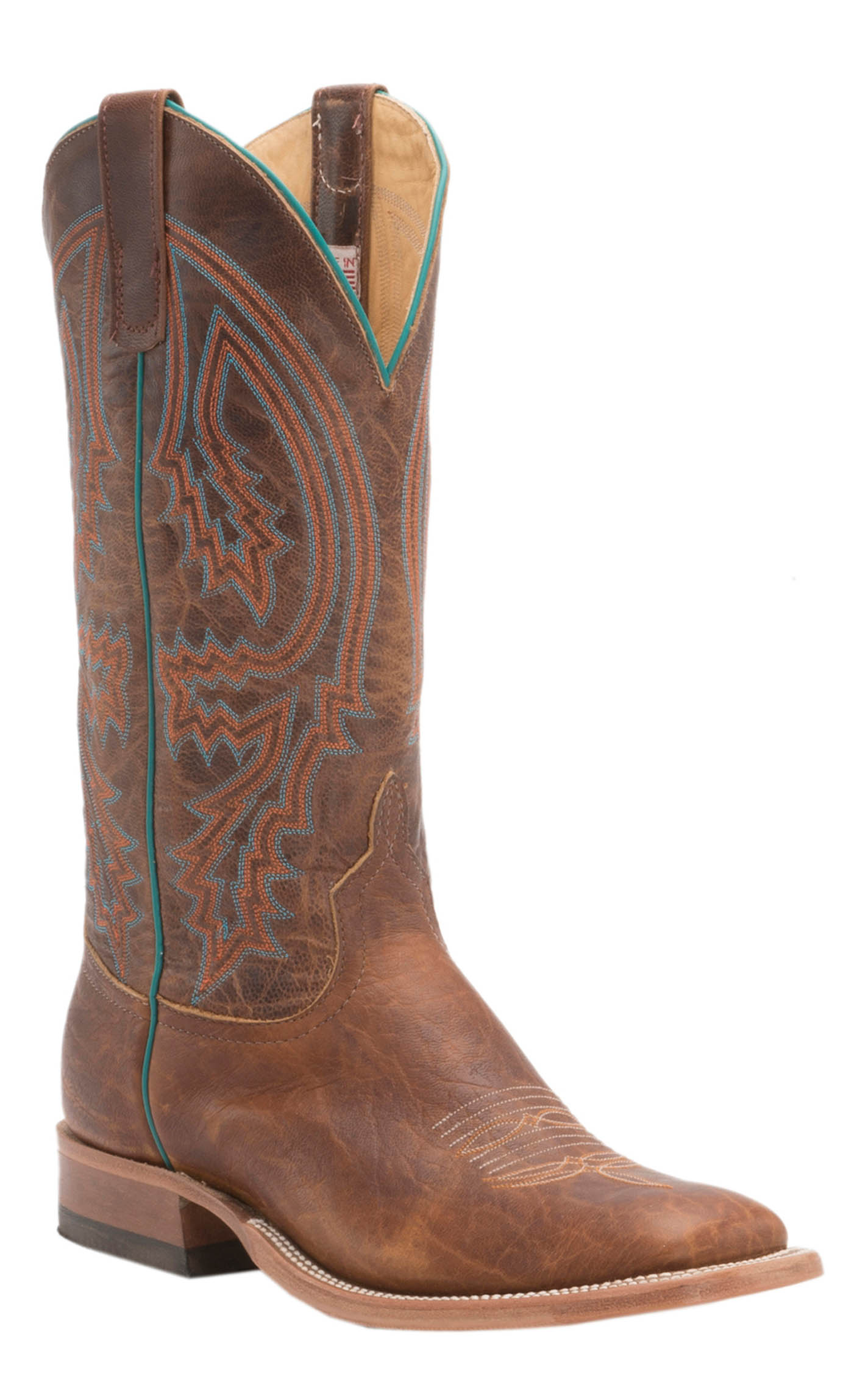 Anderson Bean Men's Tobacco Yeti and Brass Explosion Square Toe Cowboy Boots - Image 1