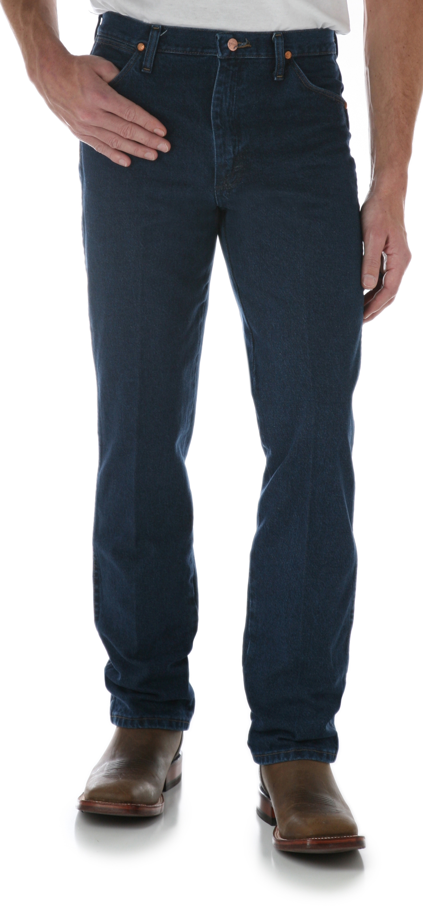 Wrangler Men's Cowboy Cut Dark Wash Slim Fit Jeans - Extended Sizes - Image 1