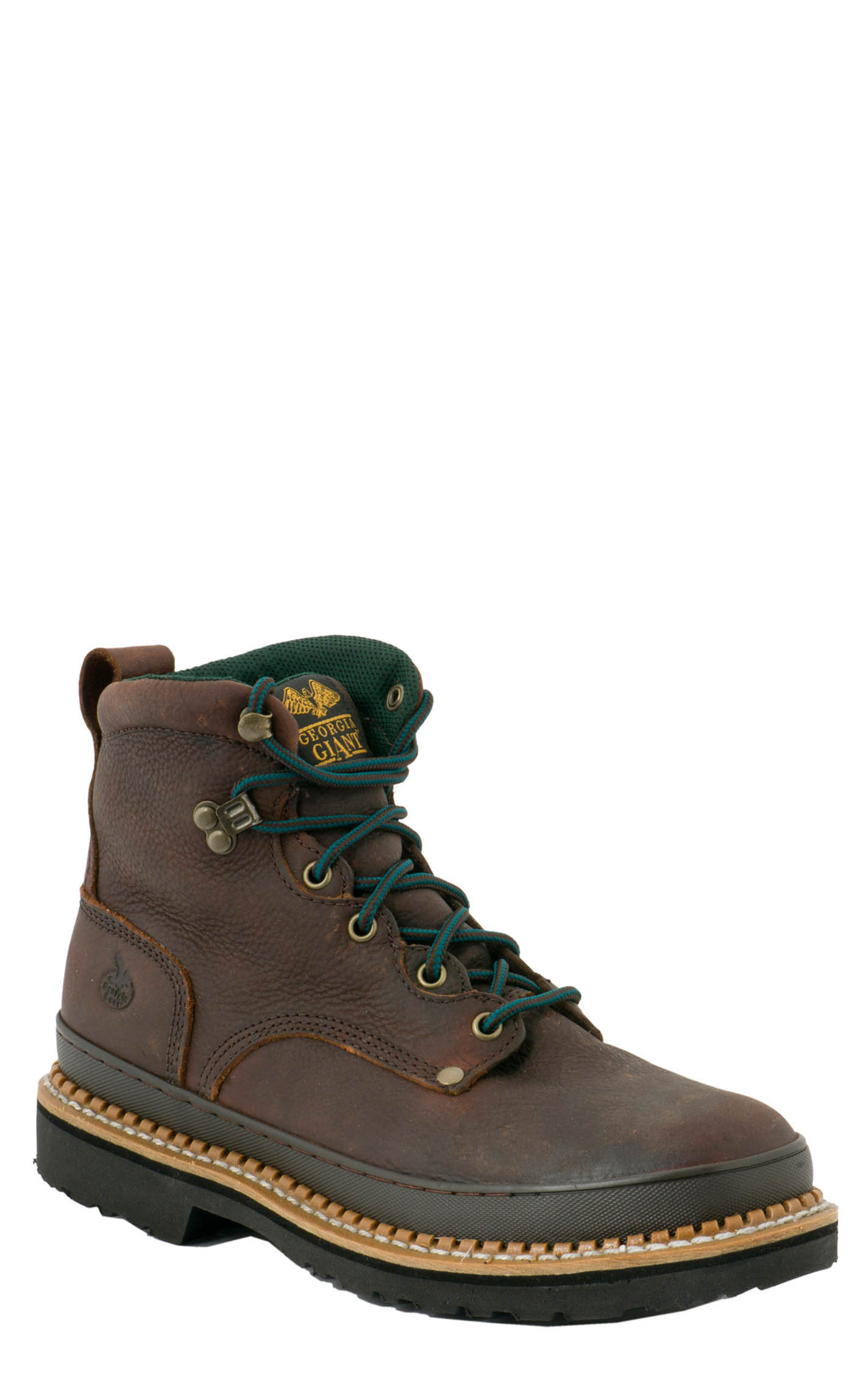 Georgia Men's Giant Soggy Brown Round Steel Toe Lace Up Work Boot - Image 1