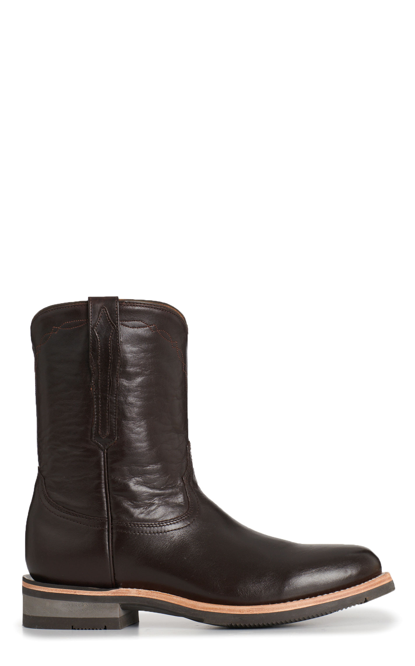 Lucchese Men’s Raymond Chocolate Ranch Hand Roper Round Toe Cowboy Boots - Image 1