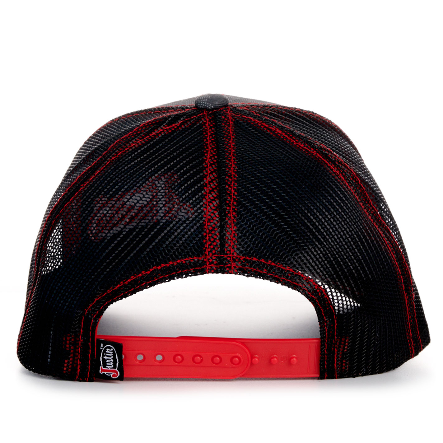 Justin Gray and Black Camo with Red Logo Snapback Cap - Image 1