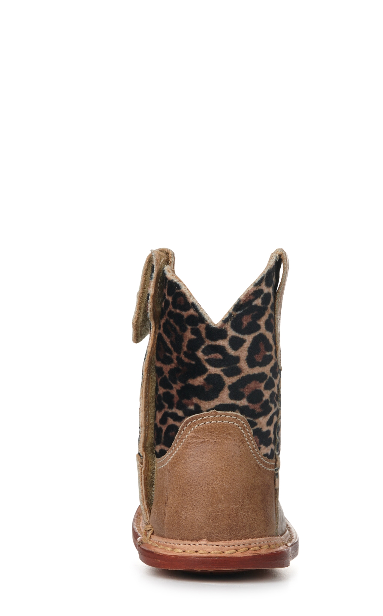 Roper Infant Cowbaby Tan and Cheetah Print Square Toe Cowboy Boots - Image 1