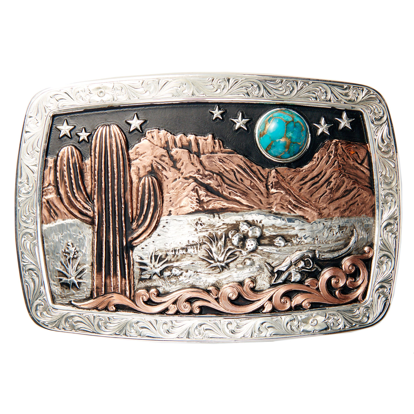 Montana Silversmith Attitude Copper & Silver Desert Belt Buckle - Image 1