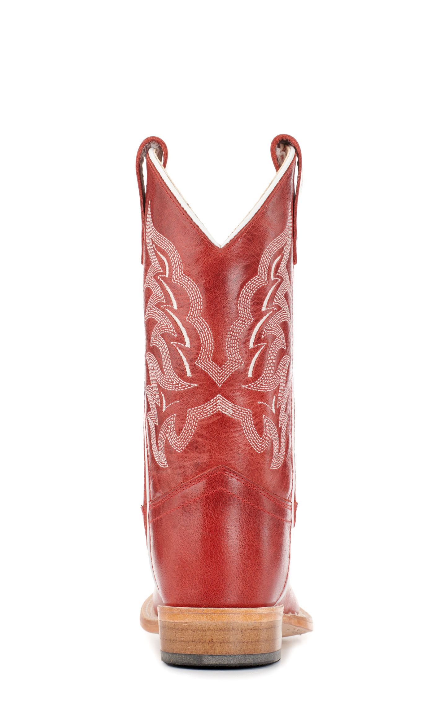Old West Kids' Dark Red Wide Square Toe Cowboy Boots - Image 1