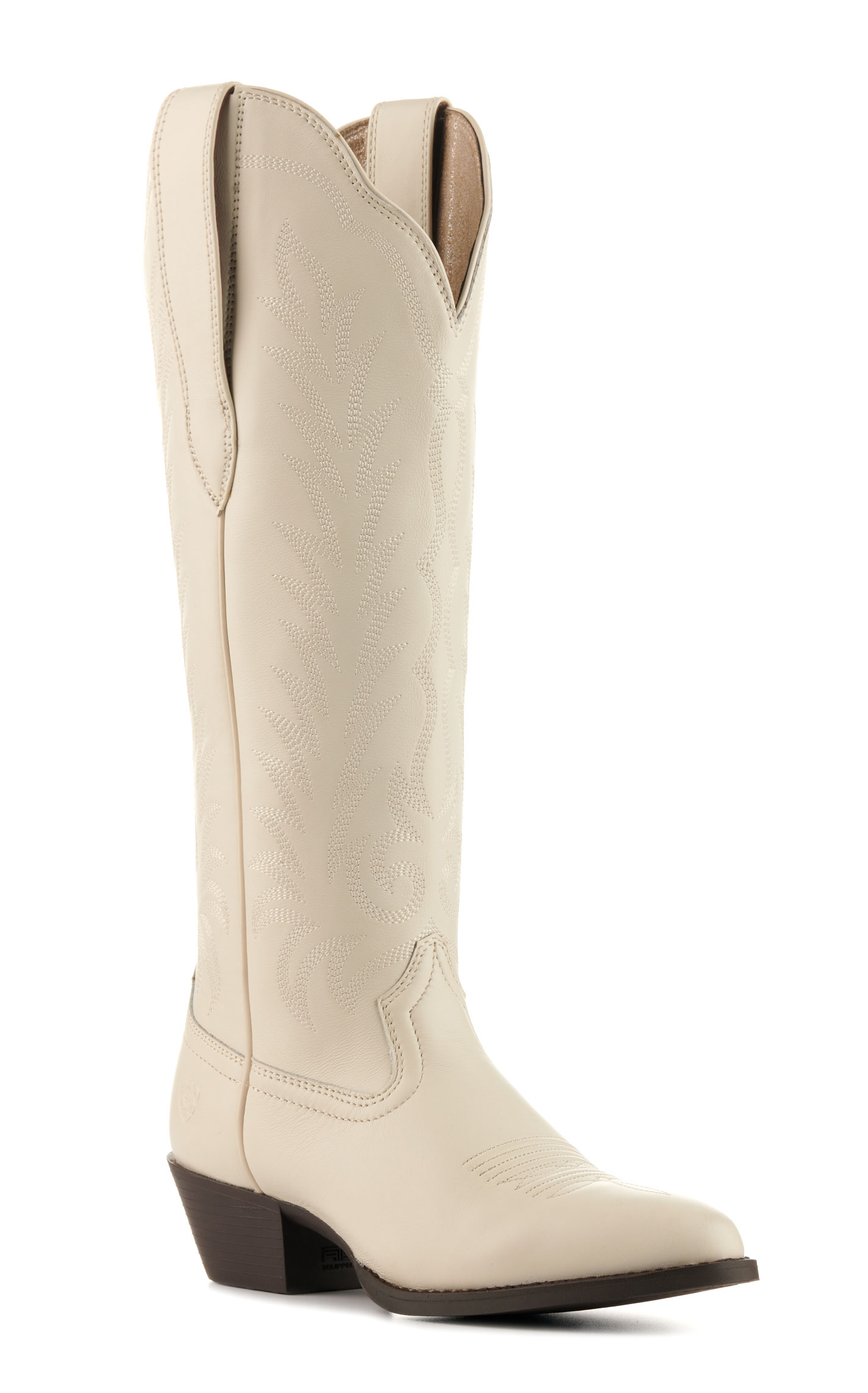Ariat Women's Heritage Bright Cream StretchFit Round Toe Tall Cowboy Boots - Image 1