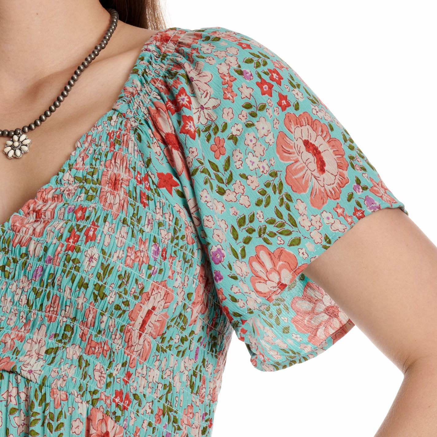 Angie Women's Mint Floral Print Dress - Image 3